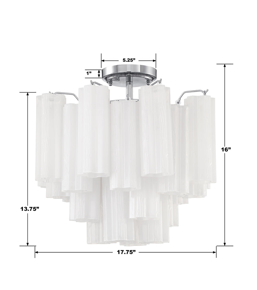 Crystorama ADDIS ADD-300-CH-WH_CEILING Flush Mount Modern - Polished Chrome