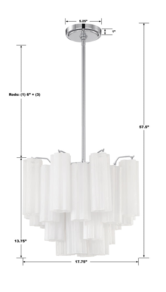 Crystorama ADDIS ADD-300-CH-WH Chandelier Modern - Polished Chrome