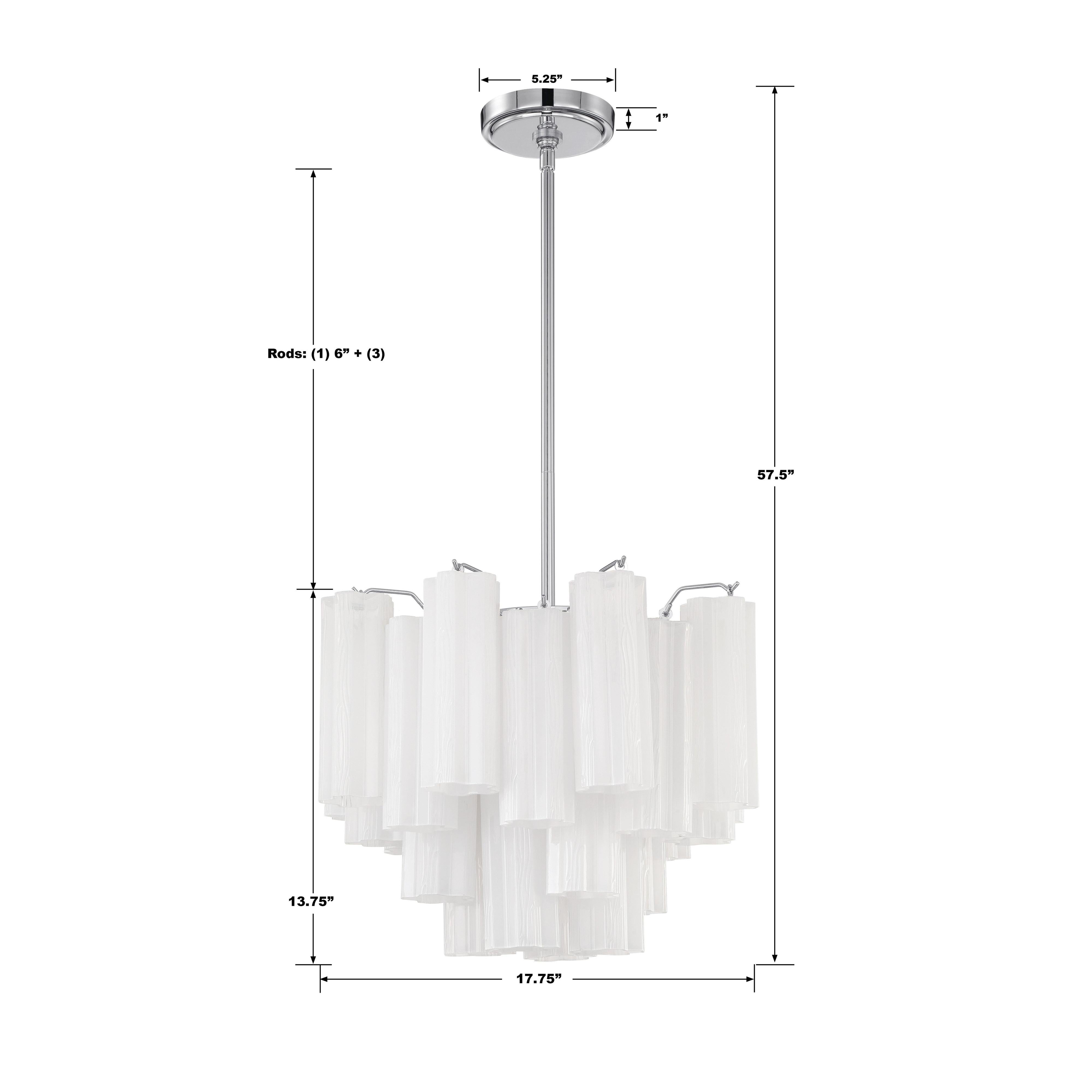Crystorama Addis ADD-300-CH-WH – 17.75 Inch – 4 Light – Chandelier – Polished Chrome – Dry Rated