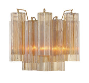 Crystorama Addis ADD-302-AG-AM – 14.5 Inch – 2 Light – Sconce – Aged Brass – Damp Rated