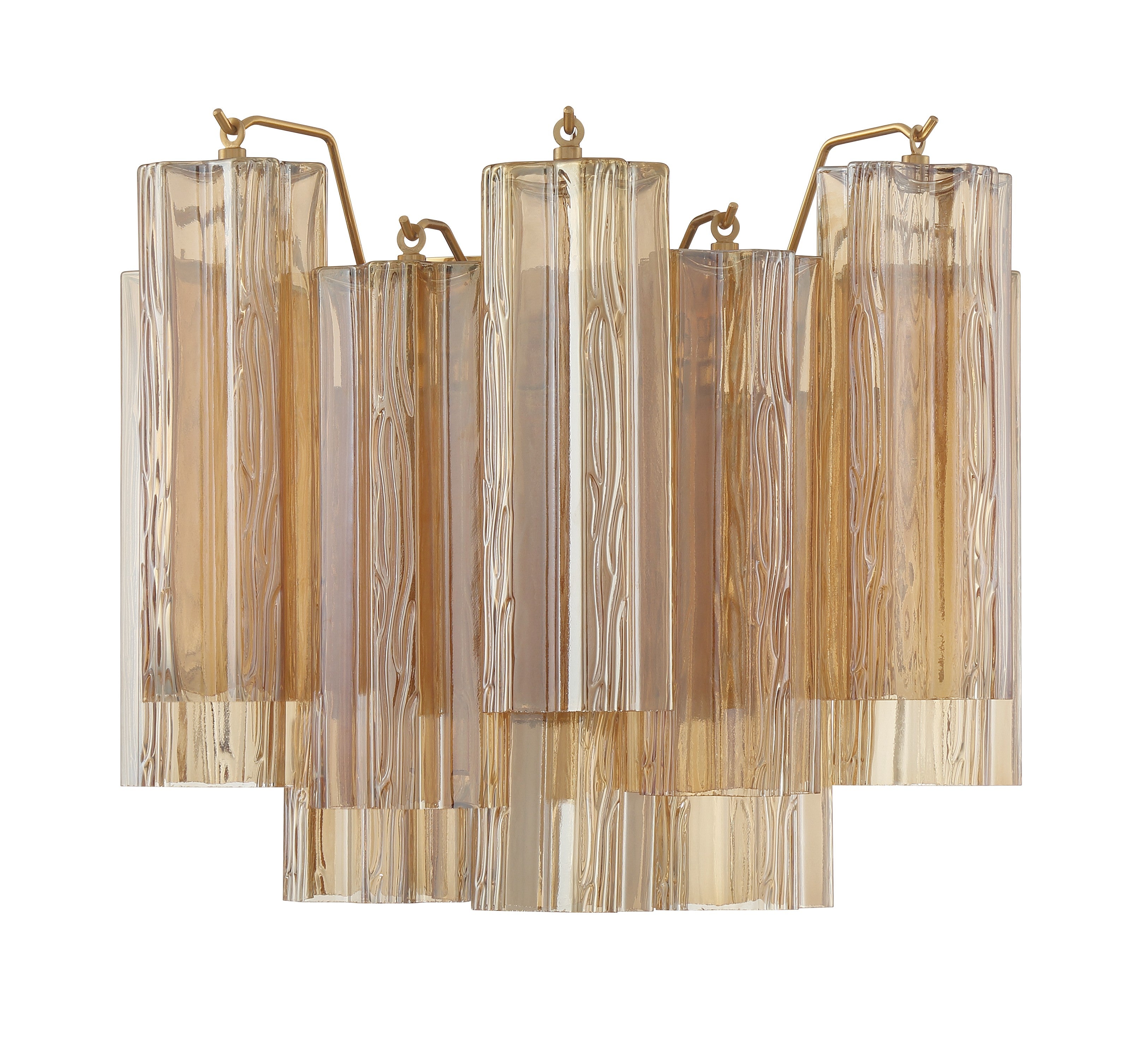 Crystorama Addis ADD-302-AG-AM – 14.5 Inch – 2 Light – Sconce – Aged Brass – Damp Rated