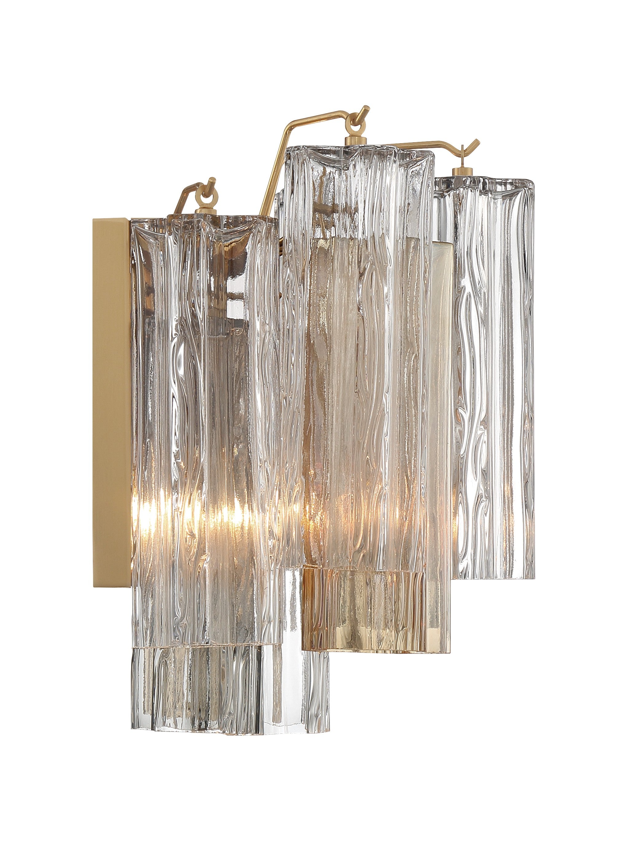 Crystorama Addis ADD-302-AG-AU – 14.5 Inch – 2 Light – Sconce – Aged Brass – Damp Rated