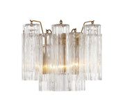 Crystorama Addis ADD-302-AG-CL – 14.5 Inch – 2 Light – Sconce – Aged Brass – Damp Rated