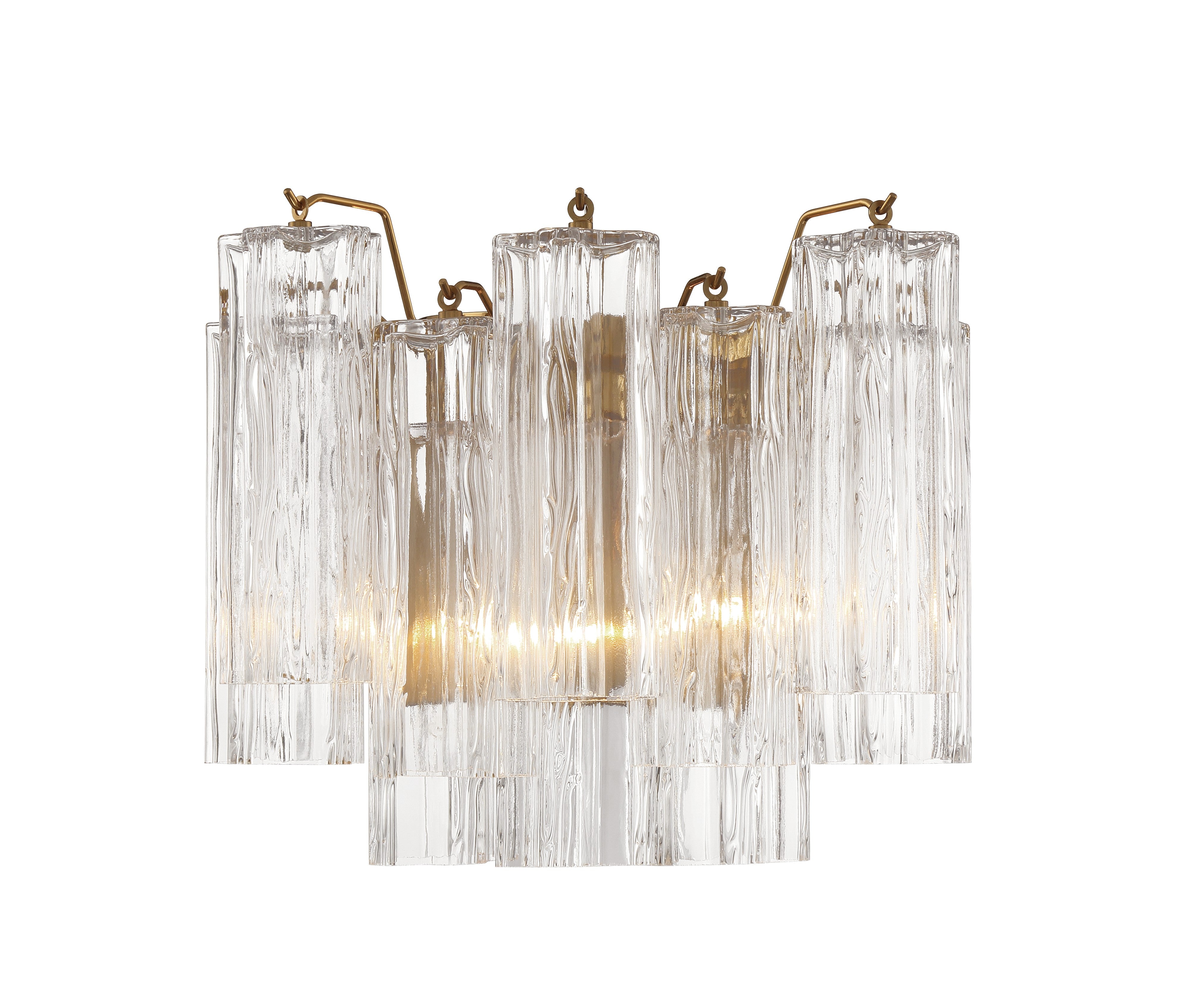 Crystorama Addis ADD-302-AG-CL – 14.5 Inch – 2 Light – Sconce – Aged Brass – Damp Rated