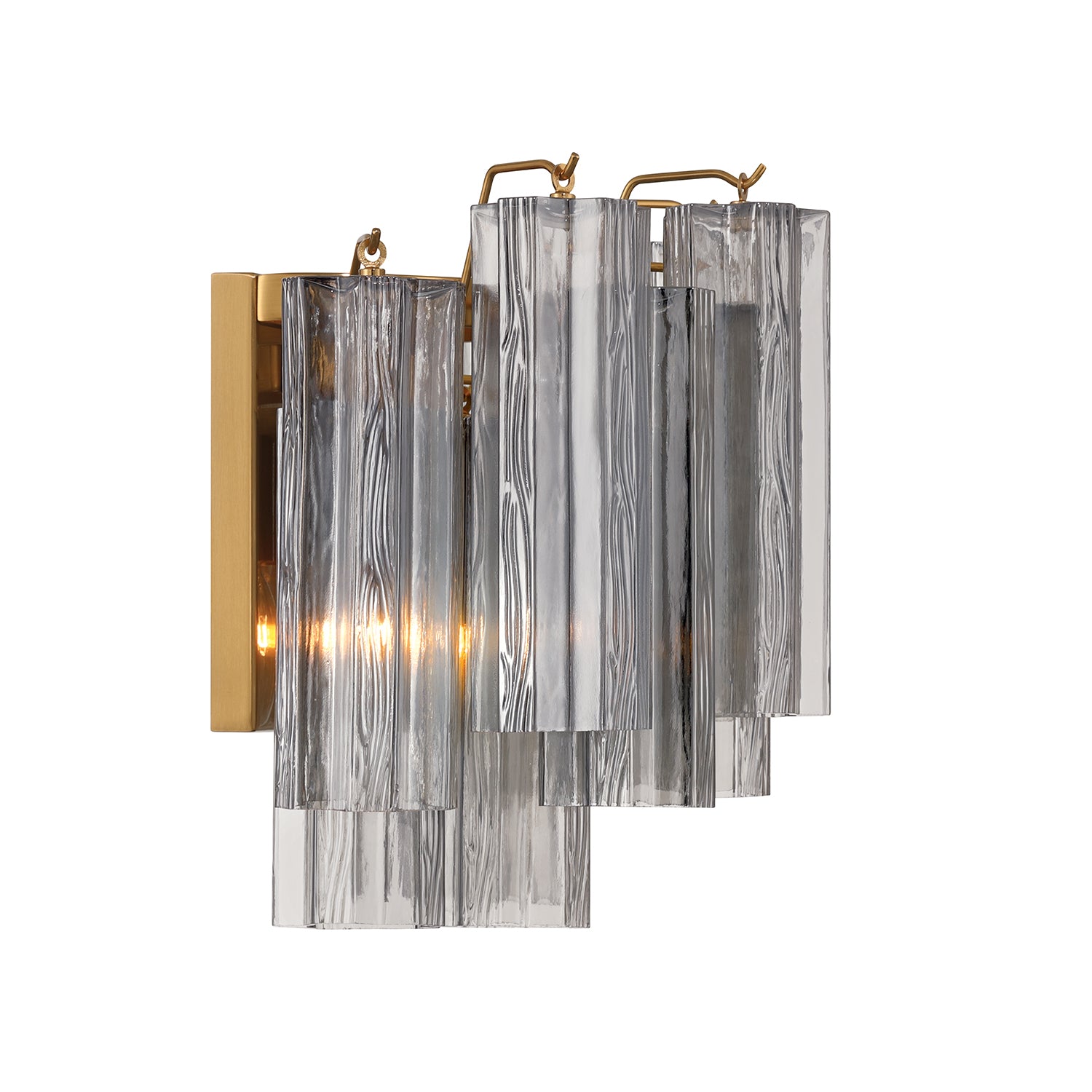 Crystorama Addis ADD-302-AG-SM – 14.5 Inch – 2 Light – Sconce – Aged Brass – Damp Rated