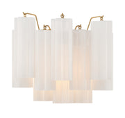 Crystorama Addis ADD-302-AG-WH – 14.5 Inch – 2 Light – Sconce – Aged Brass – Damp Rated