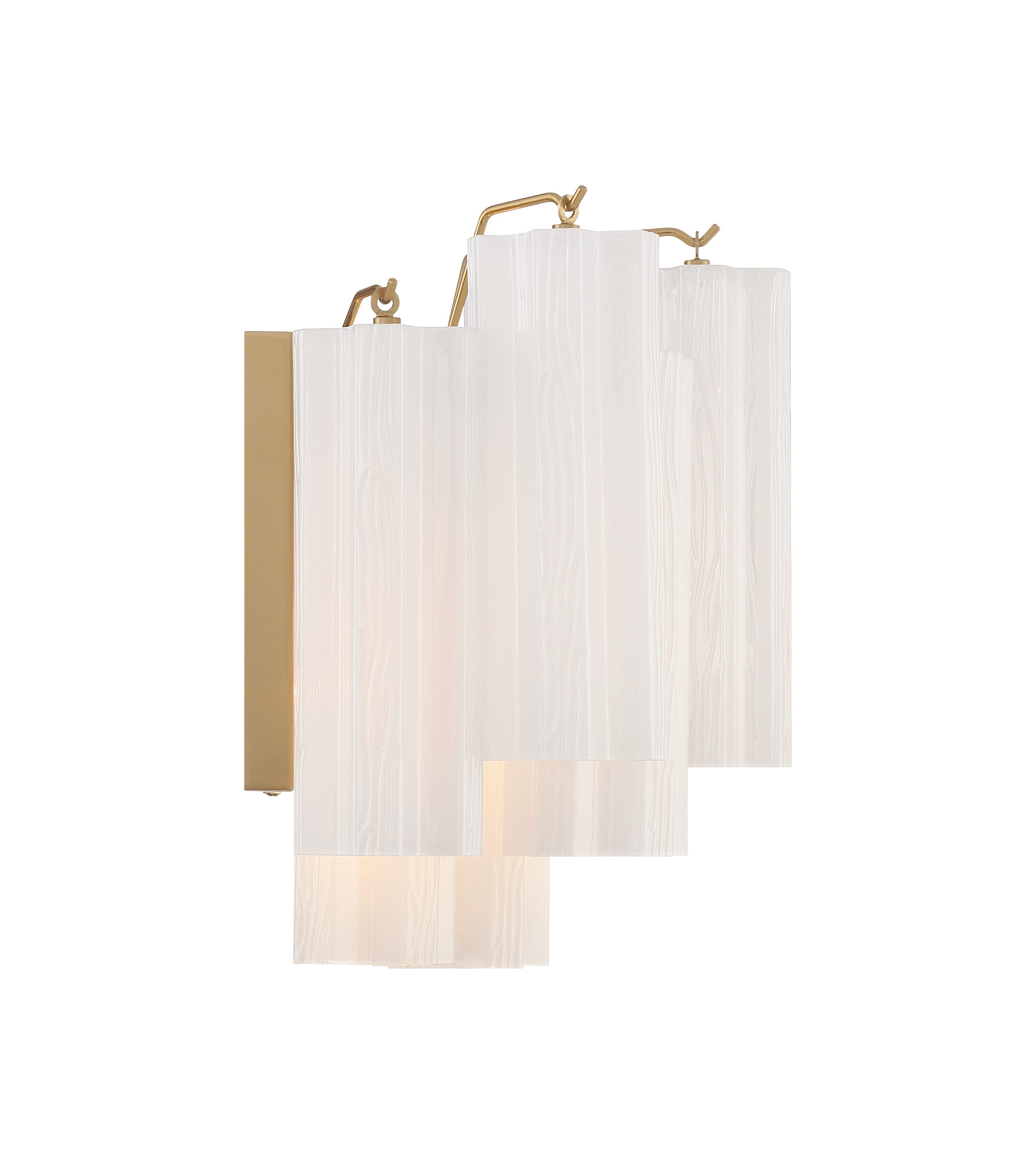 Crystorama Addis ADD-302-AG-WH – 14.5 Inch – 2 Light – Sconce – Aged Brass – Damp Rated