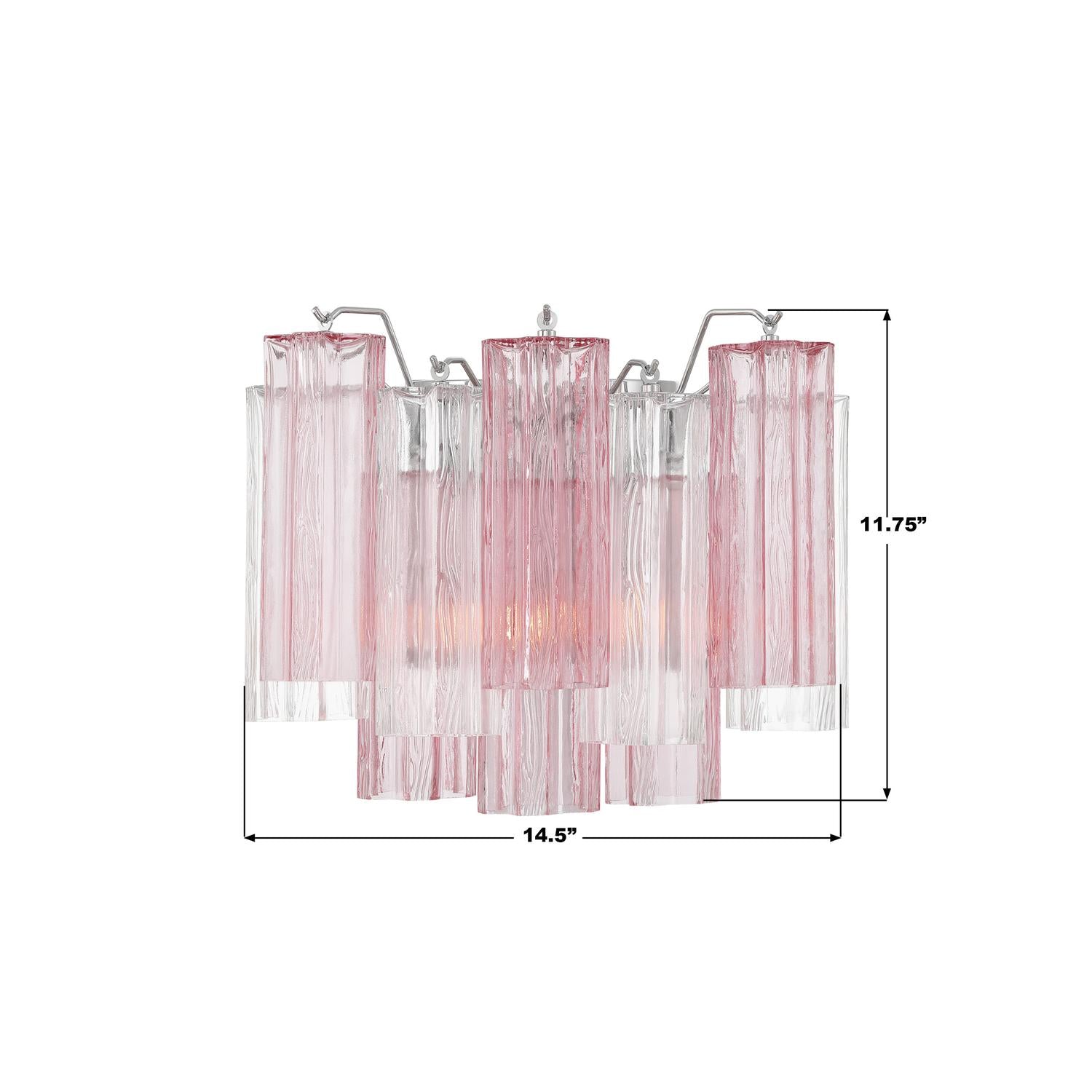 Crystorama Addis ADD-302-CH-SP – 14.5 Inch – 2 Light – Sconce – Polished Chrome – Damp Rated