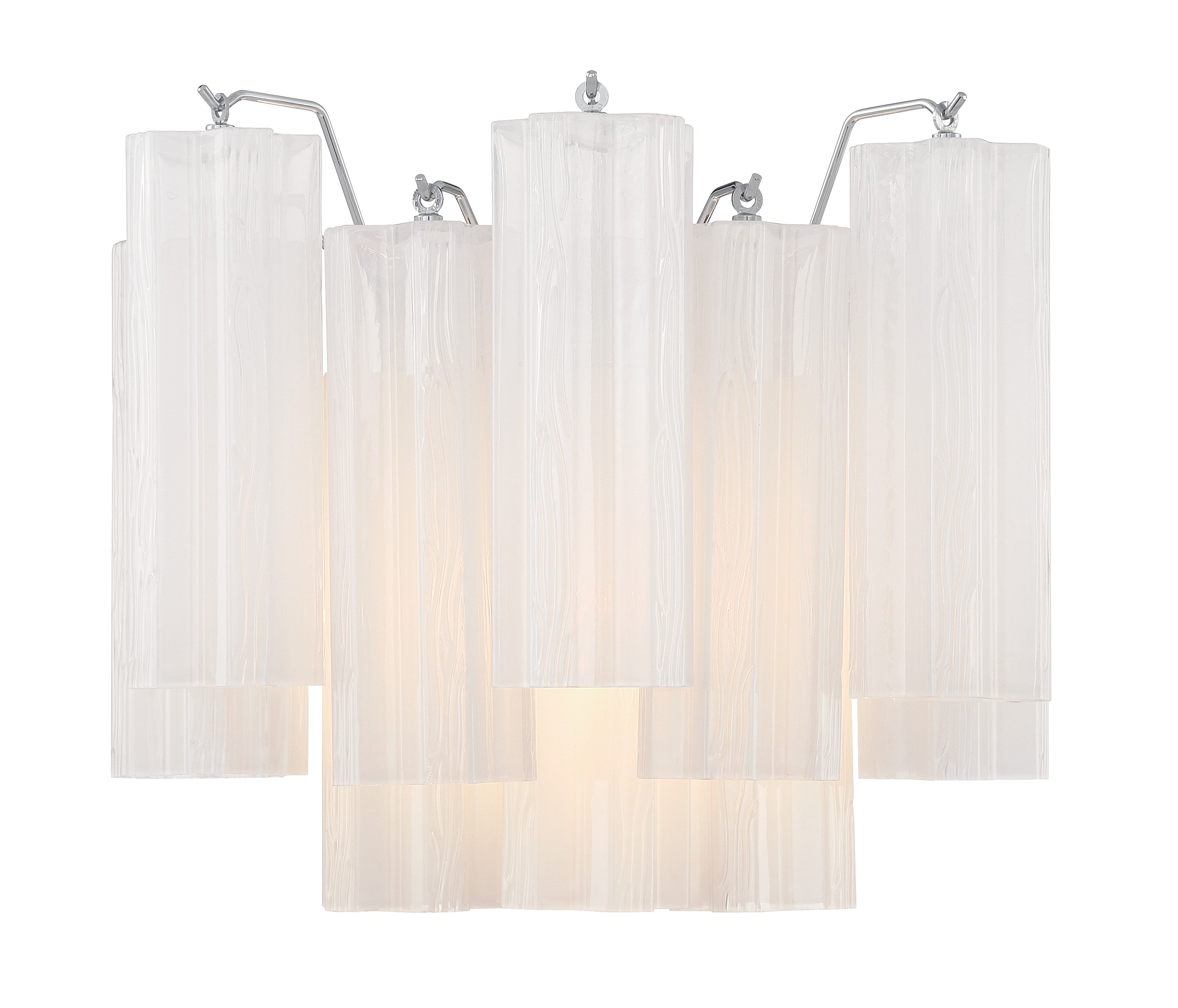 Crystorama Addis ADD-302-CH-WH – 14.5 Inch – 2 Light – Sconce – Polished Chrome – Damp Rated