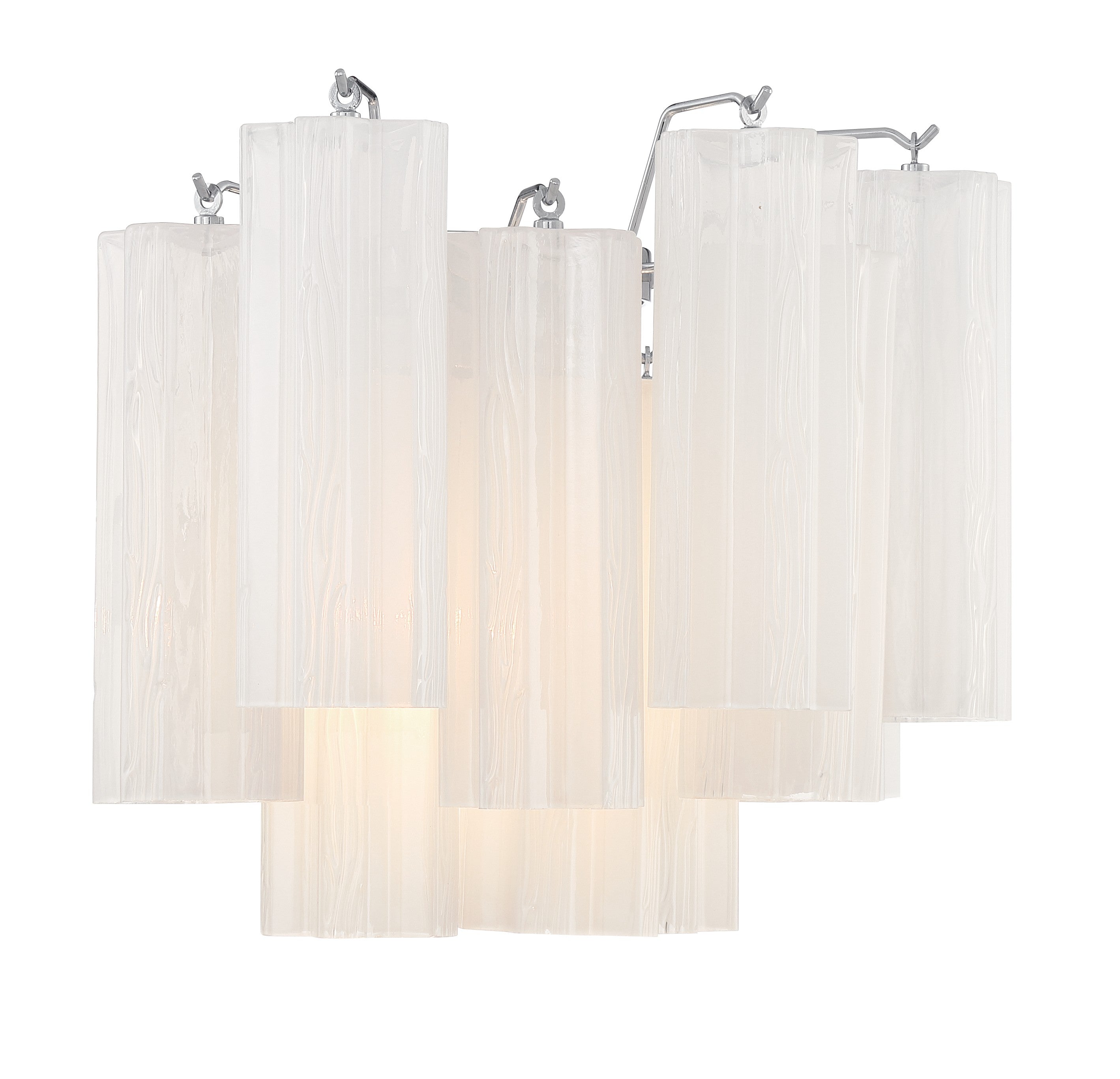 Crystorama Addis ADD-302-CH-WH – 14.5 Inch – 2 Light – Sconce – Polished Chrome – Damp Rated
