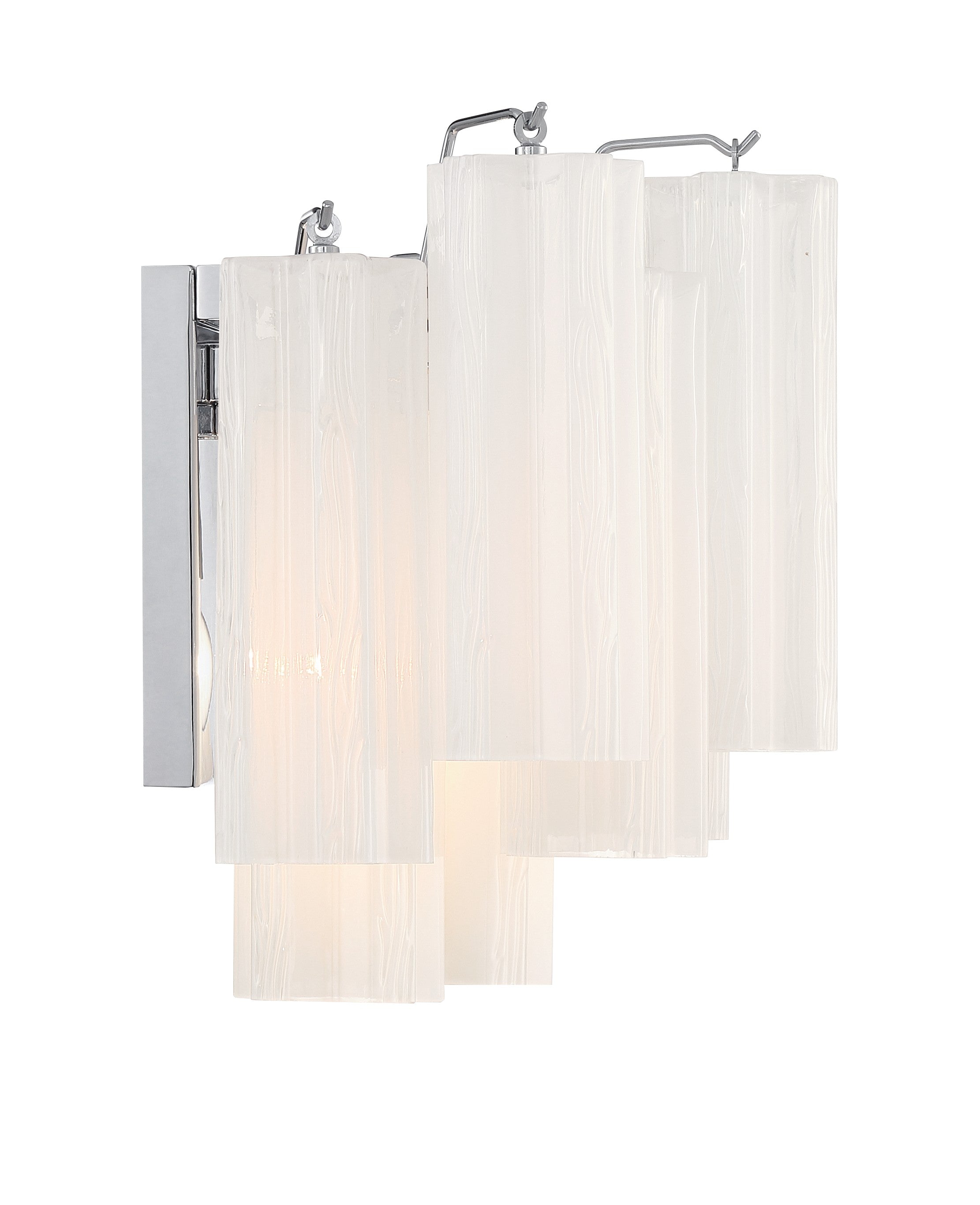 Crystorama Addis ADD-302-CH-WH – 14.5 Inch – 2 Light – Sconce – Polished Chrome – Damp Rated