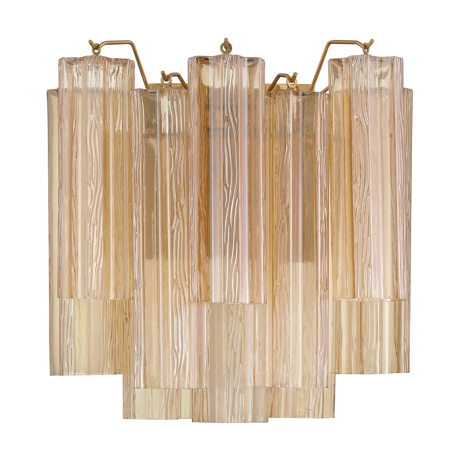 Crystorama Addis ADD-303-AG-AM – 14.5 Inch – 2 Light – Sconce – Aged Brass – Damp Rated