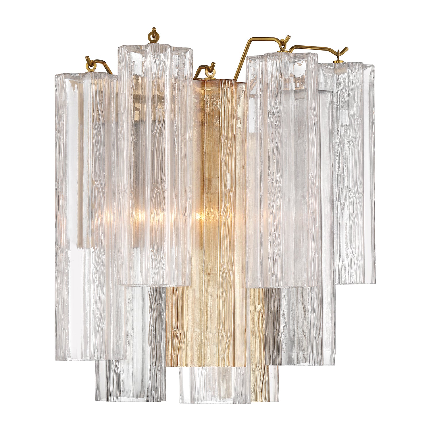 Crystorama Addis ADD-303-AG-AU – 14.5 Inch – 2 Light – Sconce – Aged Brass – Damp Rated