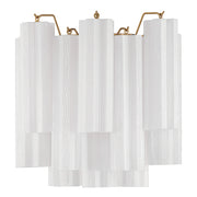 Crystorama Addis ADD-303-AG-WH – 14.5 Inch – 2 Light – Sconce – Aged Brass – Damp Rated