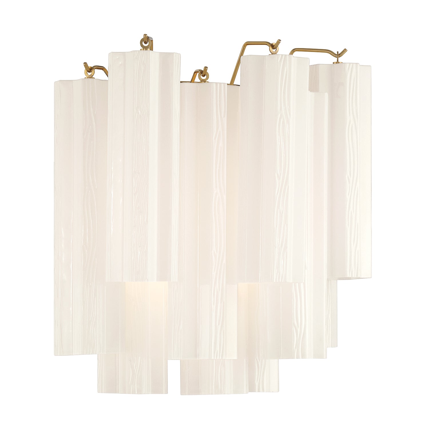 Crystorama Addis ADD-303-AG-WH – 14.5 Inch – 2 Light – Sconce – Aged Brass – Damp Rated