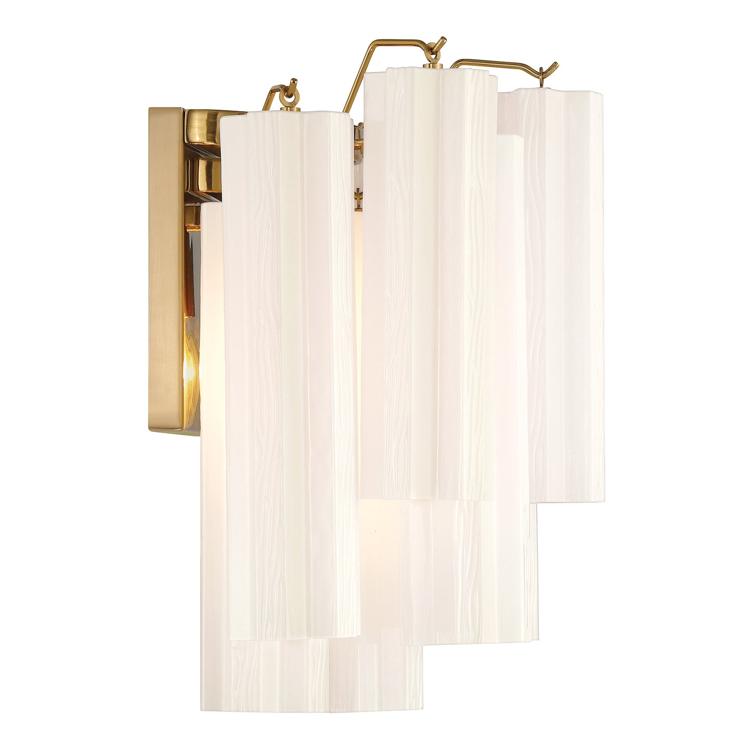 Crystorama Addis ADD-303-AG-WH – 14.5 Inch – 2 Light – Sconce – Aged Brass – Damp Rated
