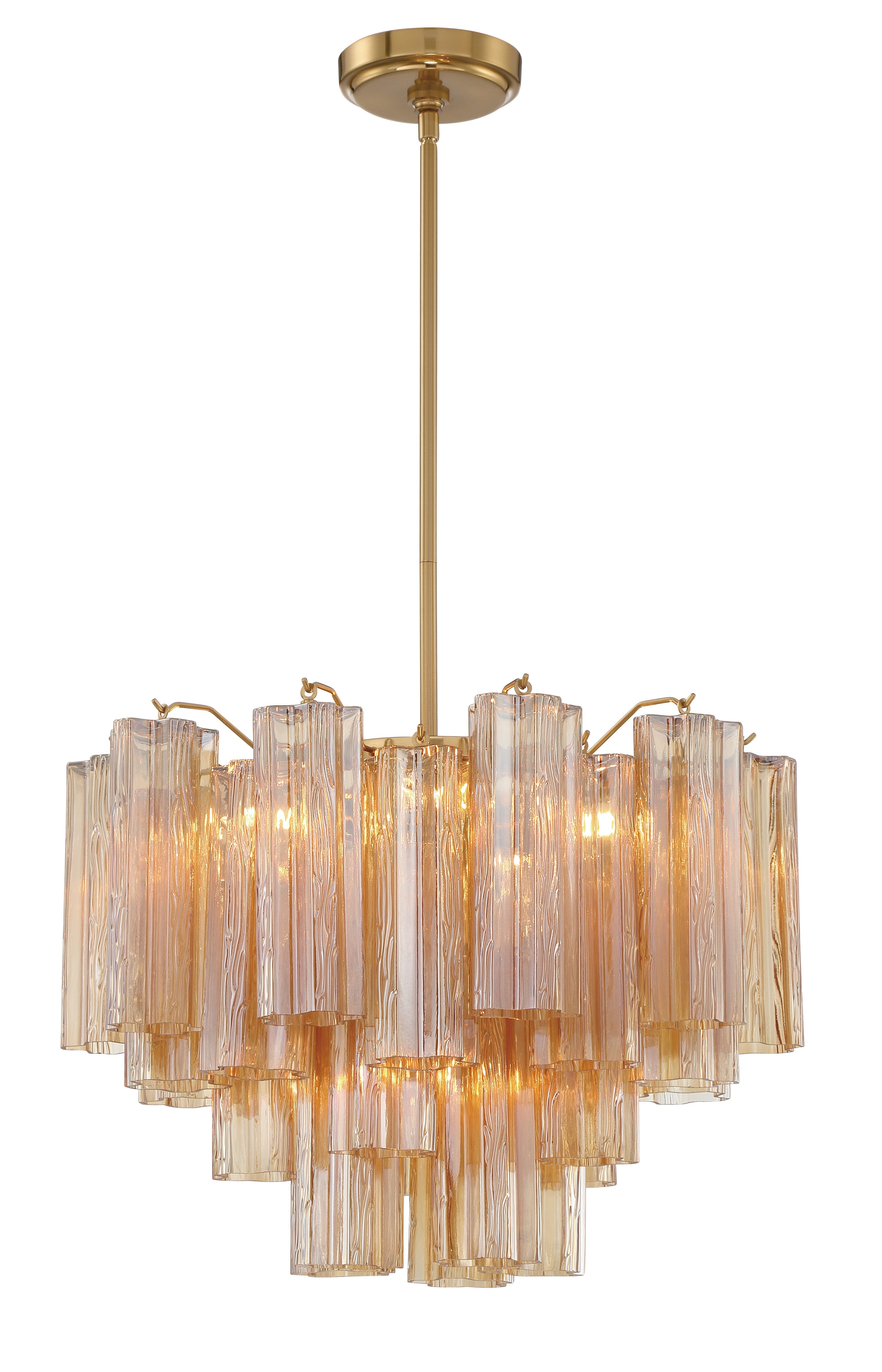Crystorama Addis ADD-306-AG-AM – 19.75 Inch – 6 Light – Chandelier – Aged Brass – Dry Rated