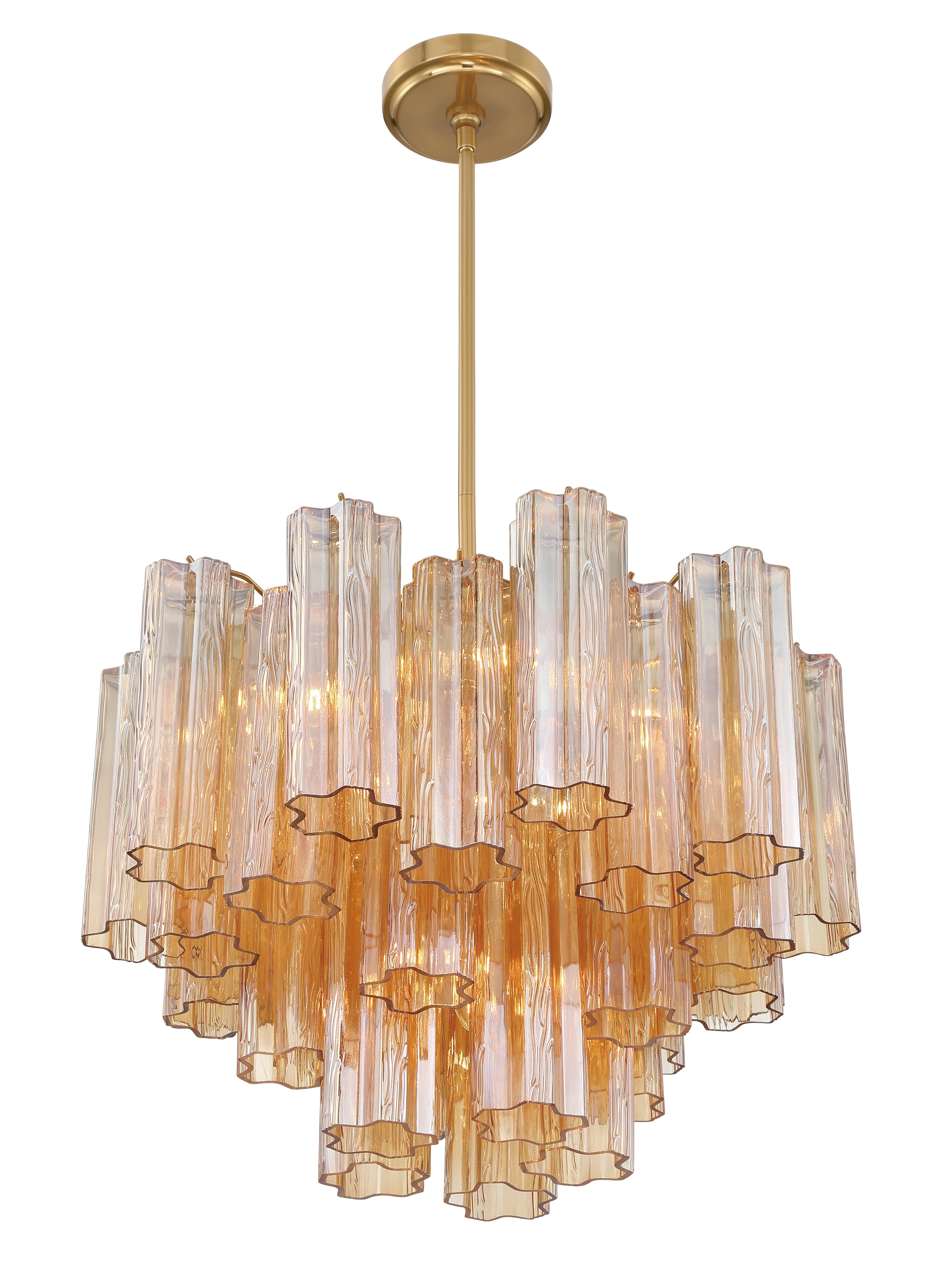 Crystorama Addis ADD-306-AG-AM – 19.75 Inch – 6 Light – Chandelier – Aged Brass – Dry Rated