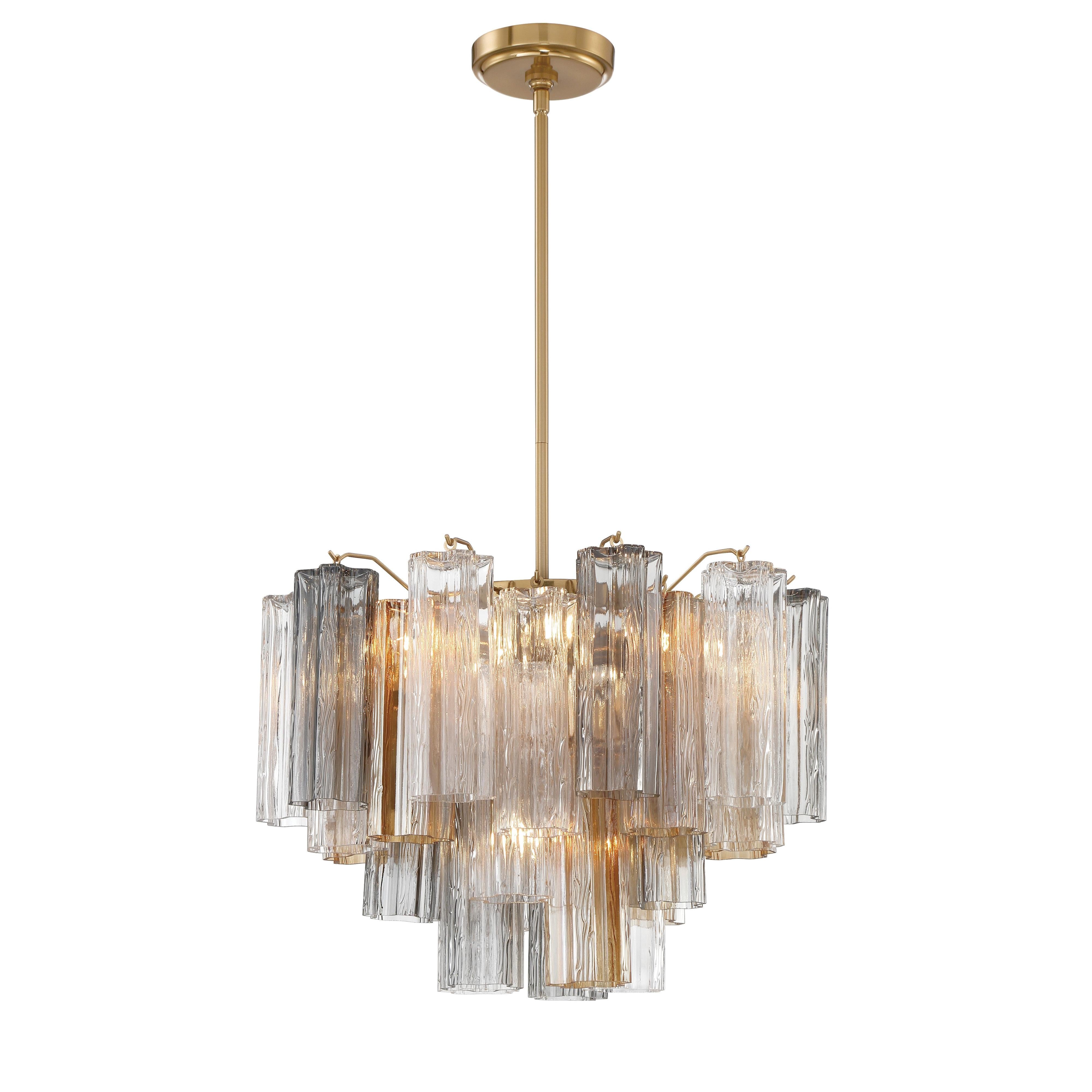 Crystorama Addis ADD-306-AG-AU – 19.75 Inch – 6 Light – Chandelier – Aged Brass – Dry Rated
