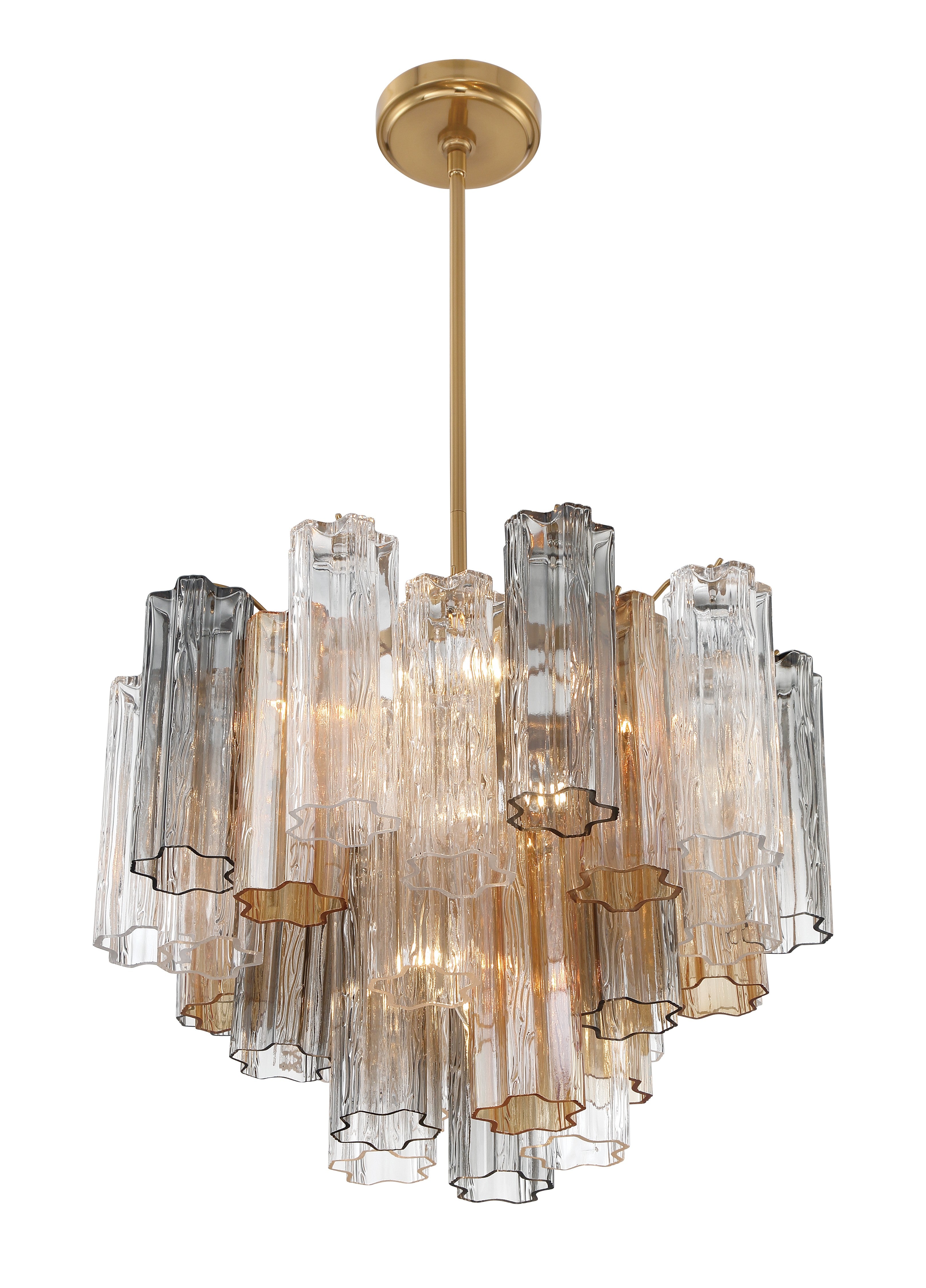 Crystorama Addis ADD-306-AG-AU – 19.75 Inch – 6 Light – Chandelier – Aged Brass – Dry Rated