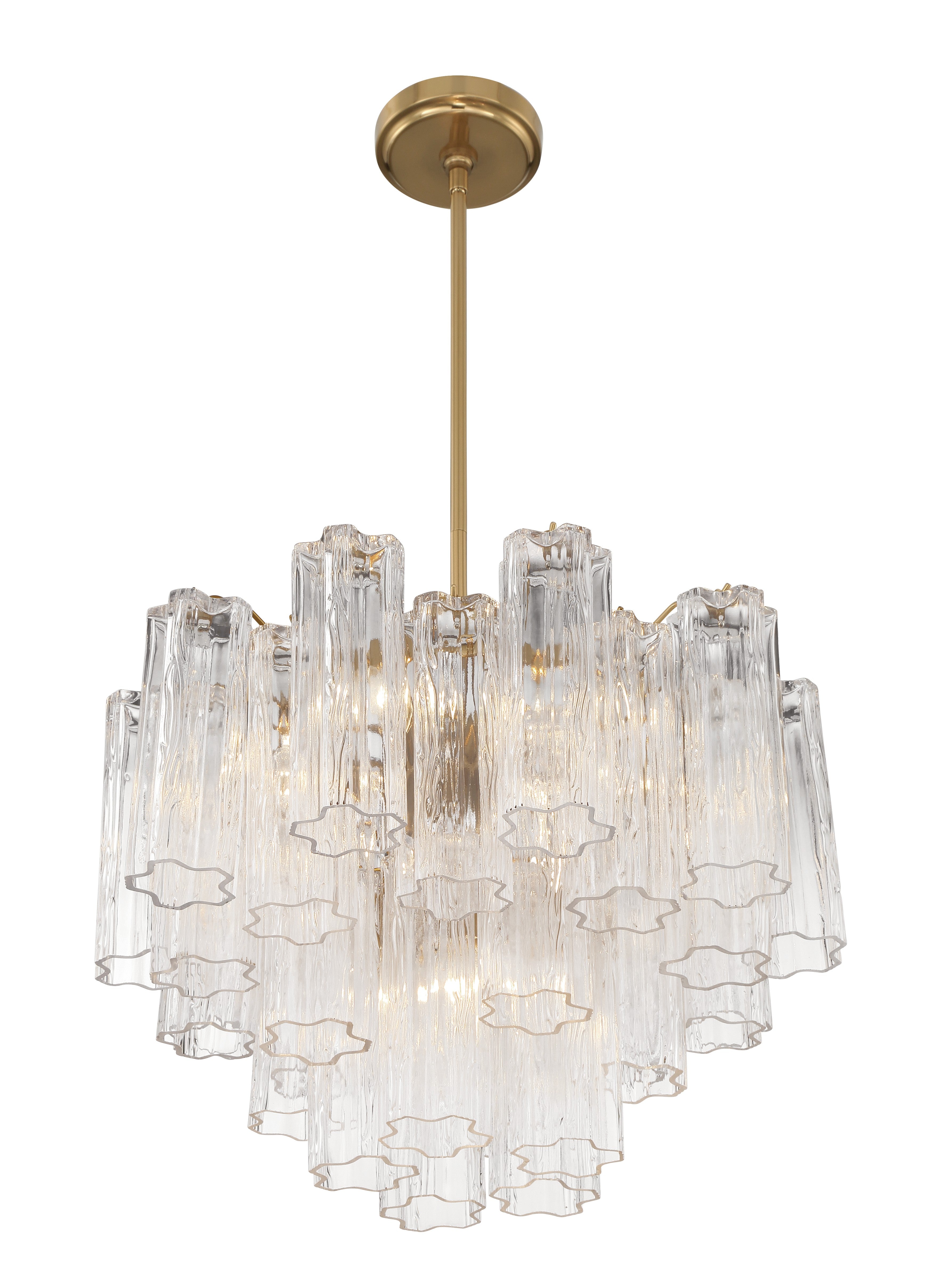 Crystorama Addis ADD-306-AG-CL – 19.75 Inch – 6 Light – Chandelier – Aged Brass – Dry Rated