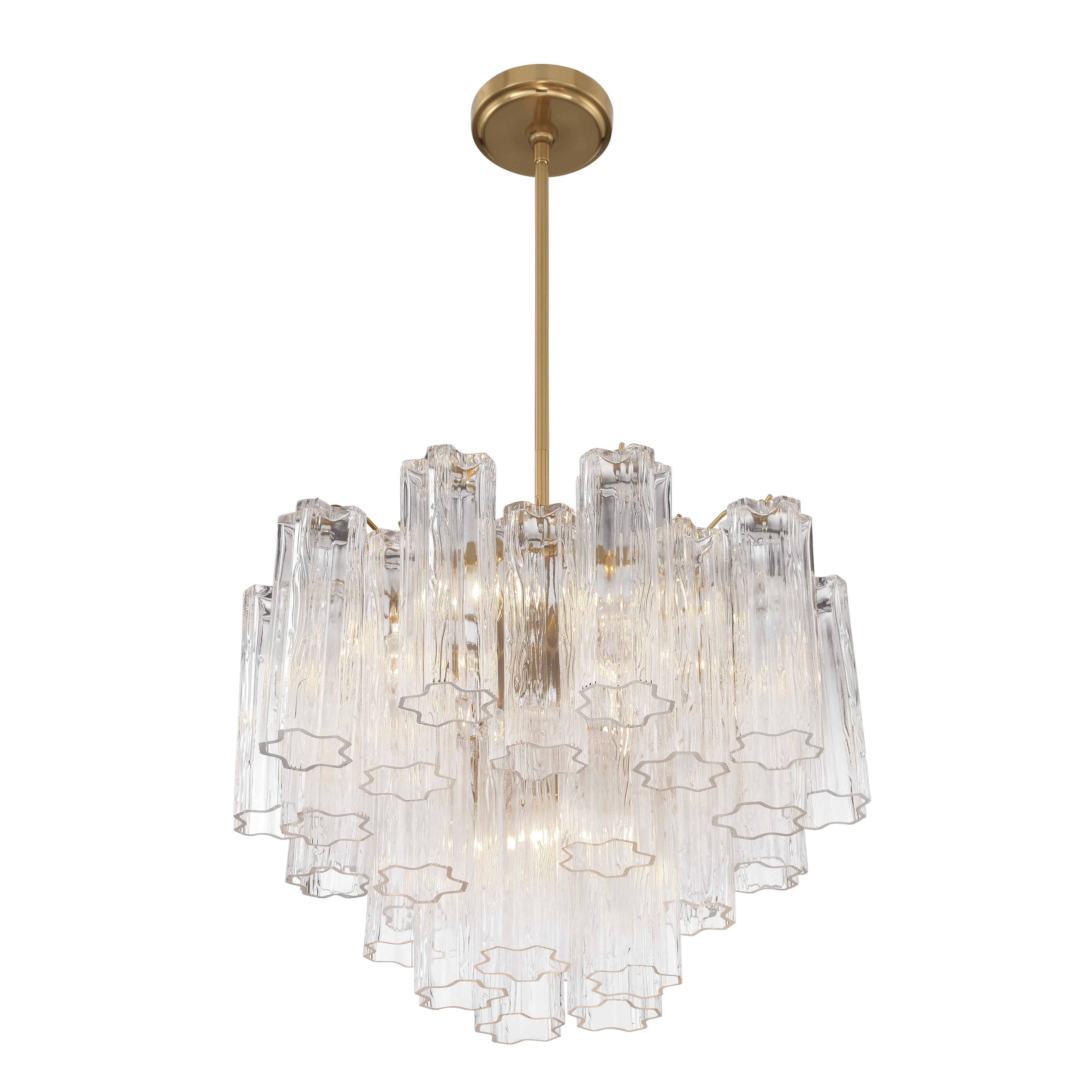 Crystorama Addis ADD-306-AG-CL – 19.75 Inch – 6 Light – Chandelier – Aged Brass – Dry Rated