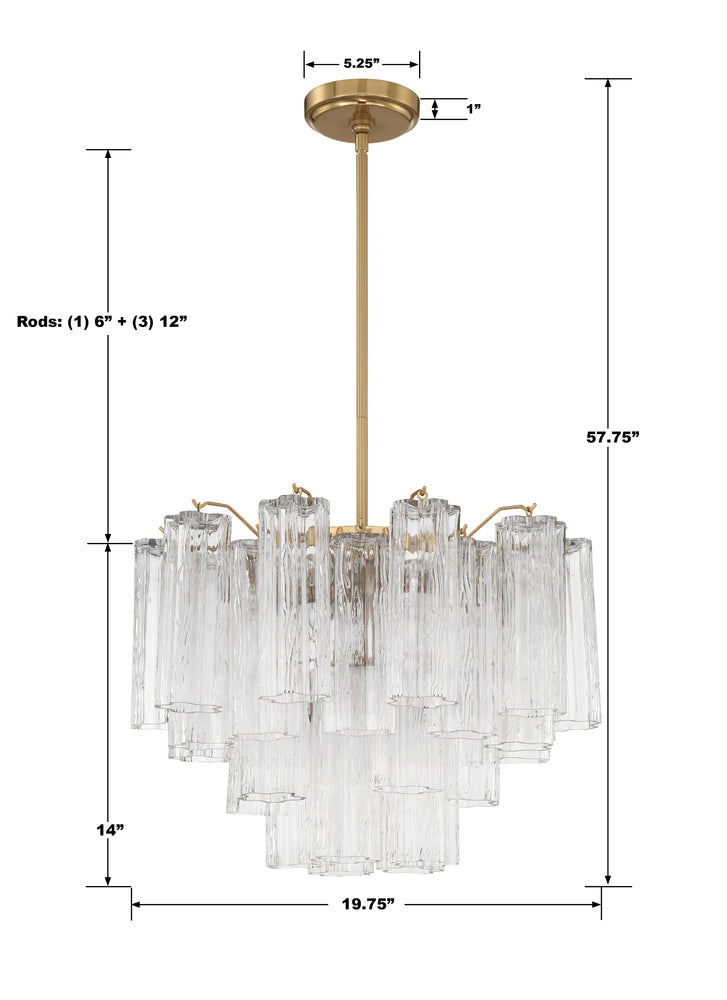 Crystorama ADDIS ADD-306-AG-CL Chandelier Modern - Aged Brass