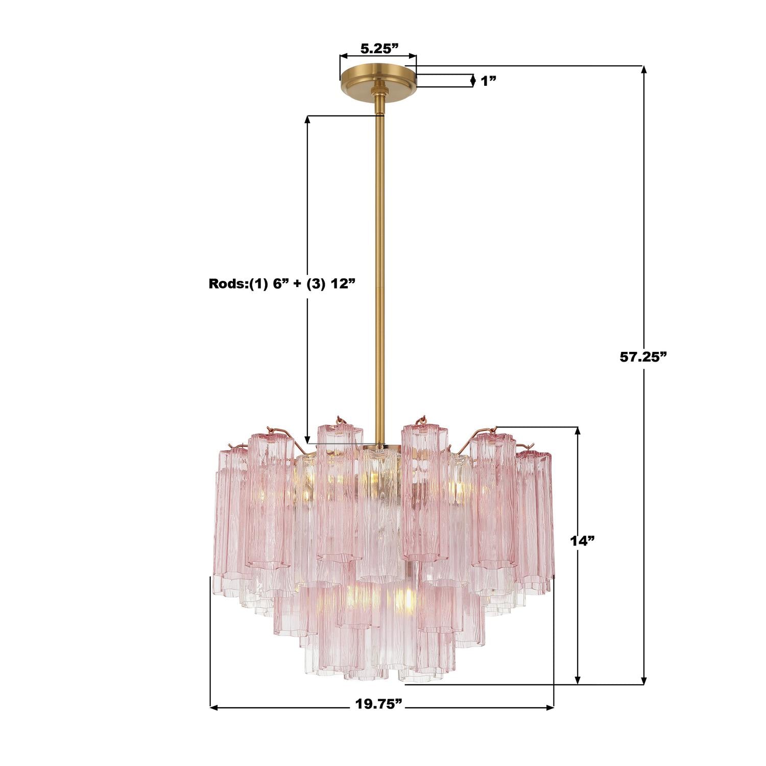 Crystorama Addis ADD-306-AG-SP – 19.75 Inch – 6 Light – Chandelier – Aged Brass – Dry Rated