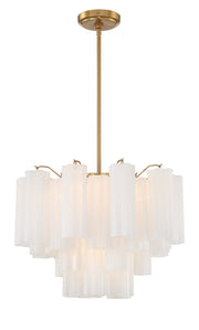 Crystorama Addis ADD-306-AG-WH – 19.75 Inch – 6 Light – Chandelier – Aged Brass – Dry Rated