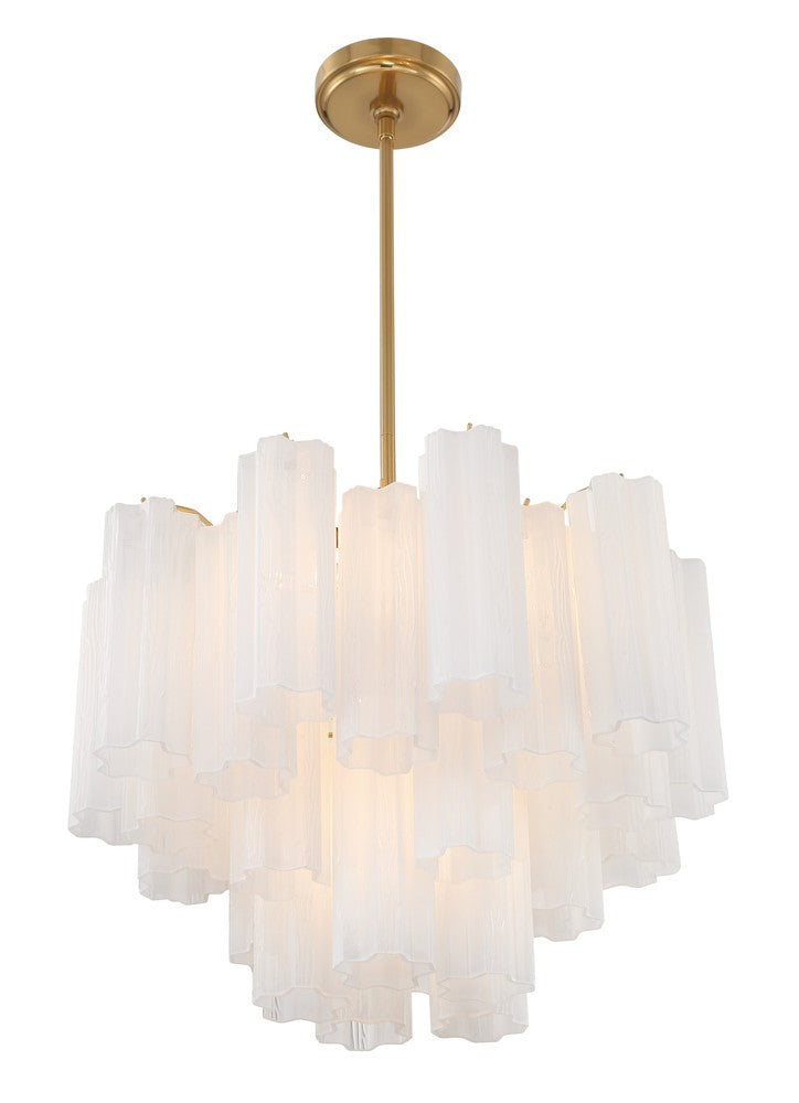 Crystorama ADDIS ADD-306-AG-WH Chandelier Modern - Aged Brass