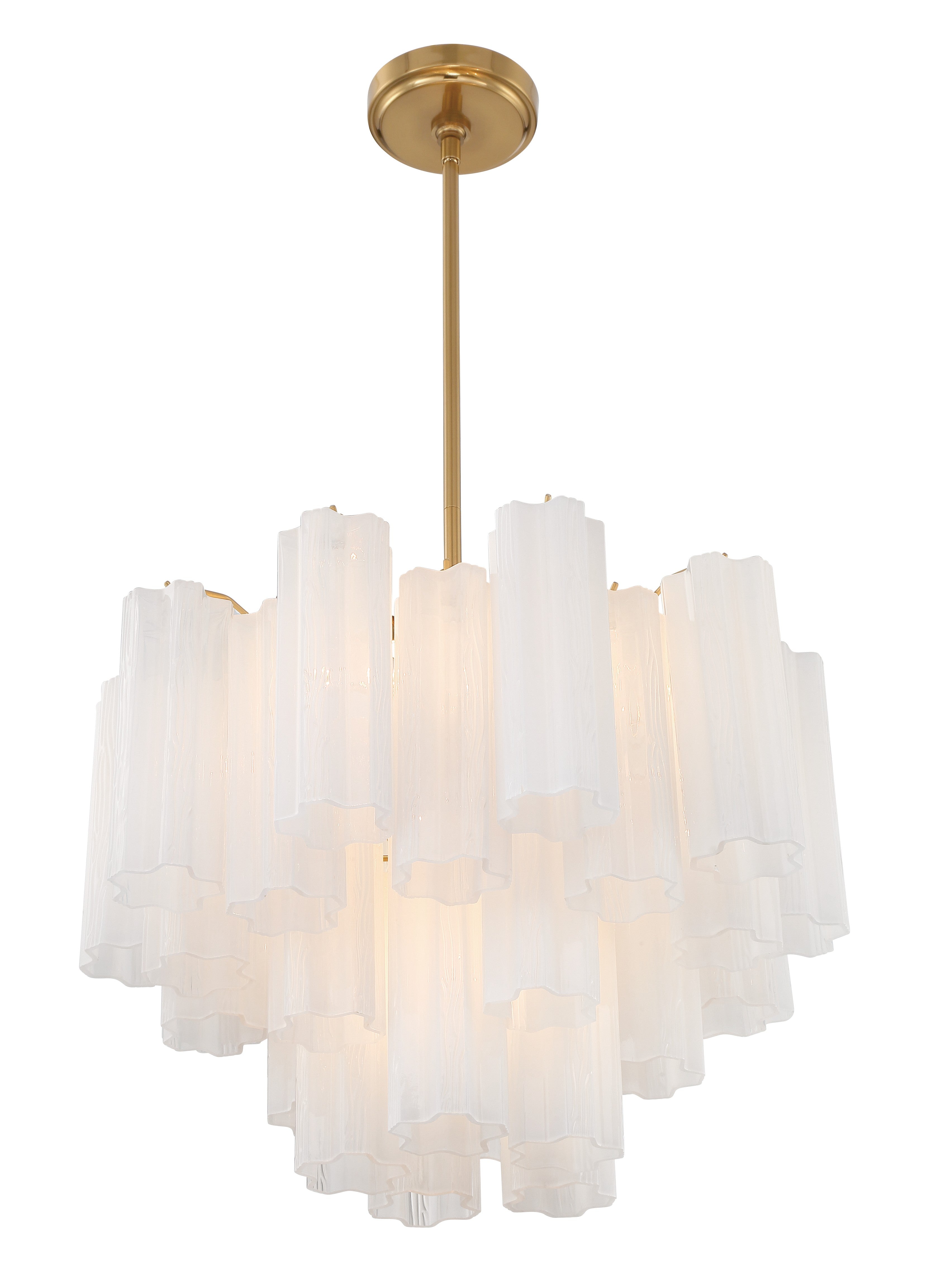 Crystorama Addis ADD-306-AG-WH – 19.75 Inch – 6 Light – Chandelier – Aged Brass – Dry Rated