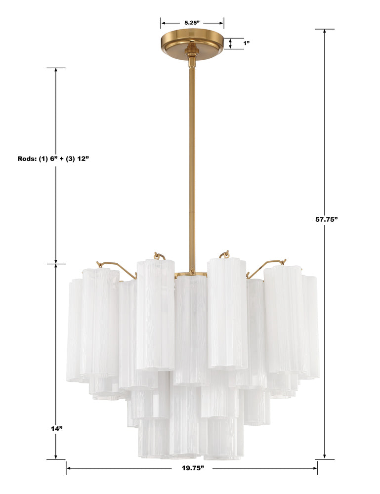 Crystorama ADDIS ADD-306-AG-WH Chandelier Modern - Aged Brass