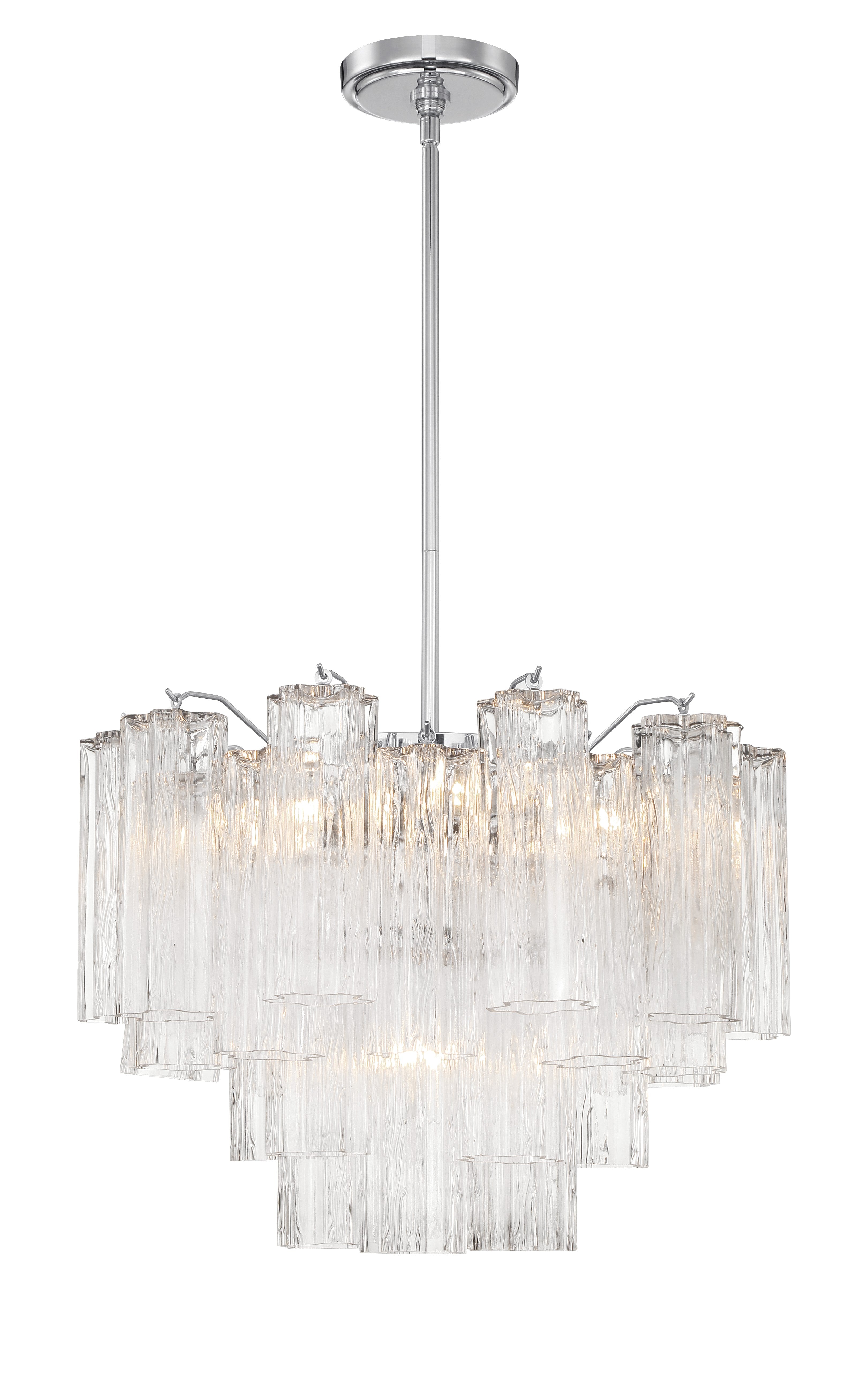 Crystorama Addis ADD-306-CH-CL – 19.75 Inch – 6 Light – Chandelier – Polished Chrome – Dry Rated