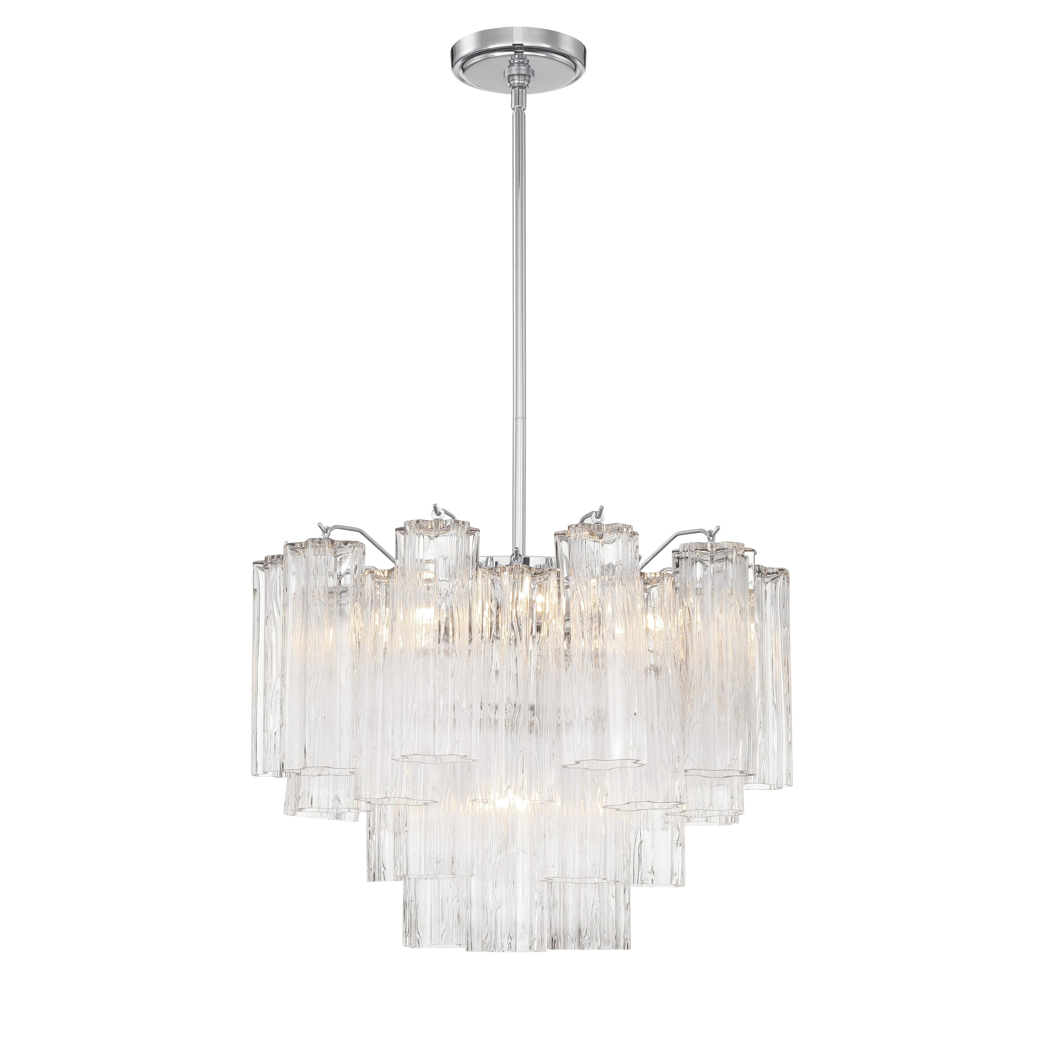 Crystorama Addis ADD-306-CH-CL – 19.75 Inch – 6 Light – Chandelier – Polished Chrome – Dry Rated