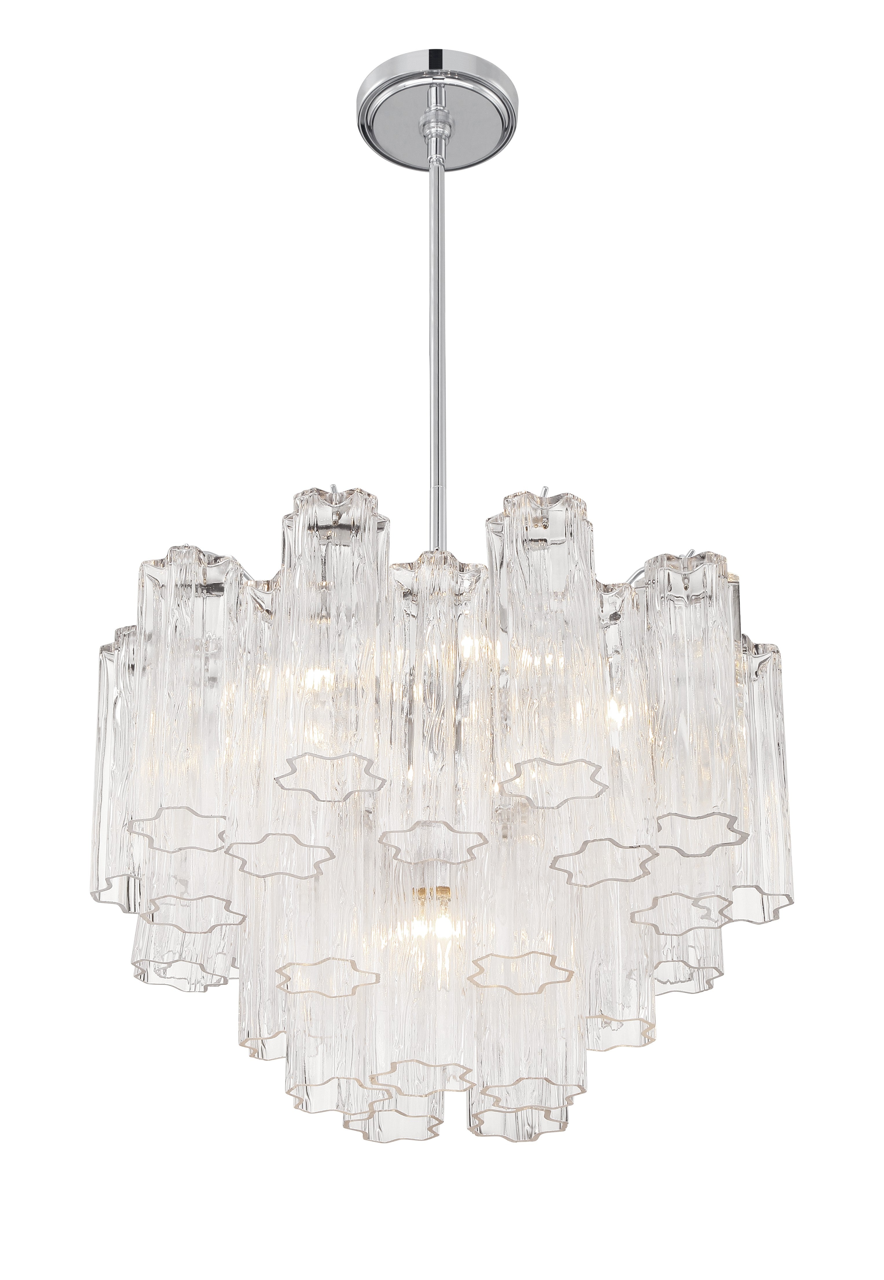 Crystorama Addis ADD-306-CH-CL – 19.75 Inch – 6 Light – Chandelier – Polished Chrome – Dry Rated