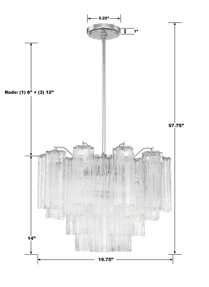 Crystorama ADDIS ADD-306-CH-CL Chandelier Modern - Polished Chrome