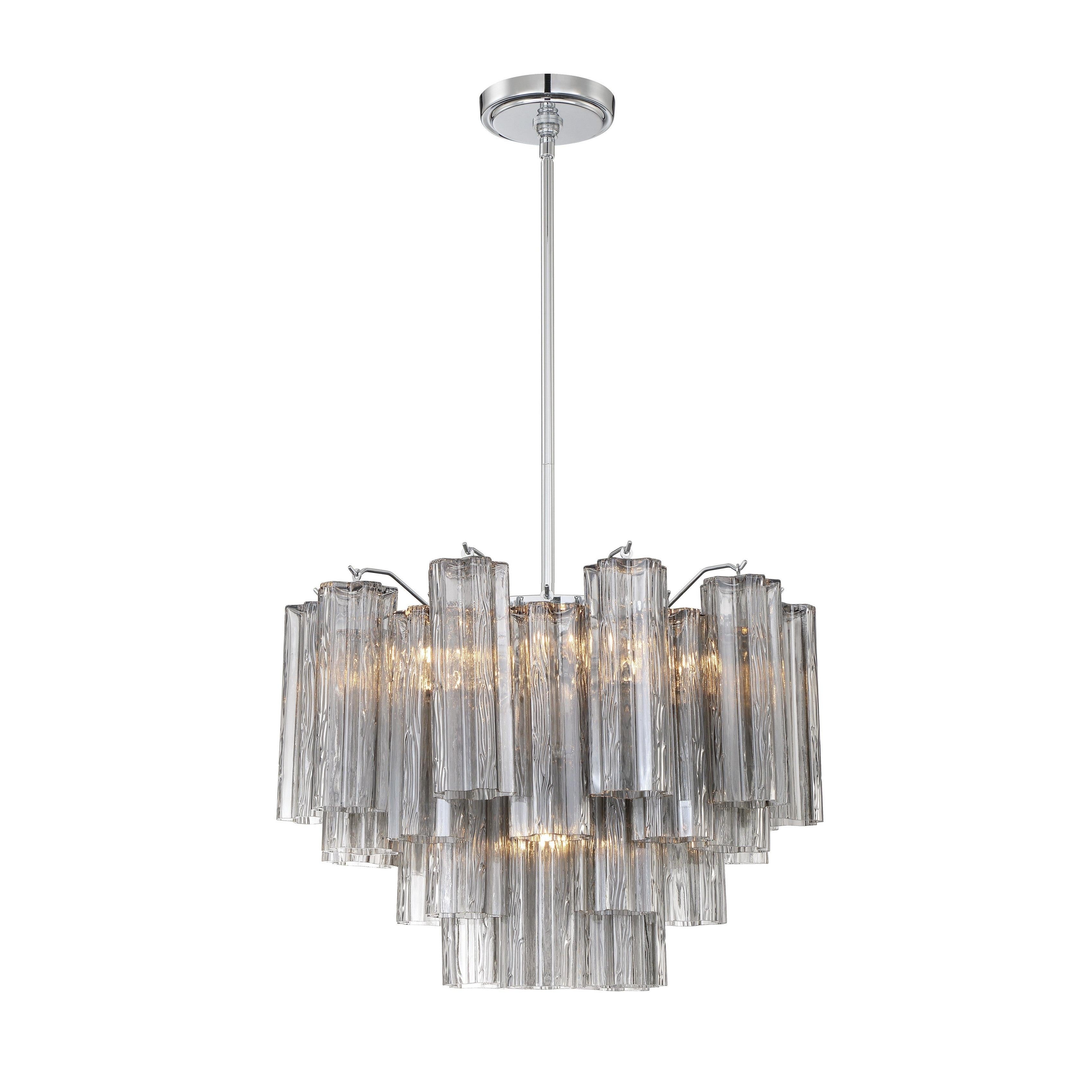 Crystorama Addis ADD-306-CH-SM – 19.75 Inch – 6 Light – Chandelier – Polished Chrome – Dry Rated