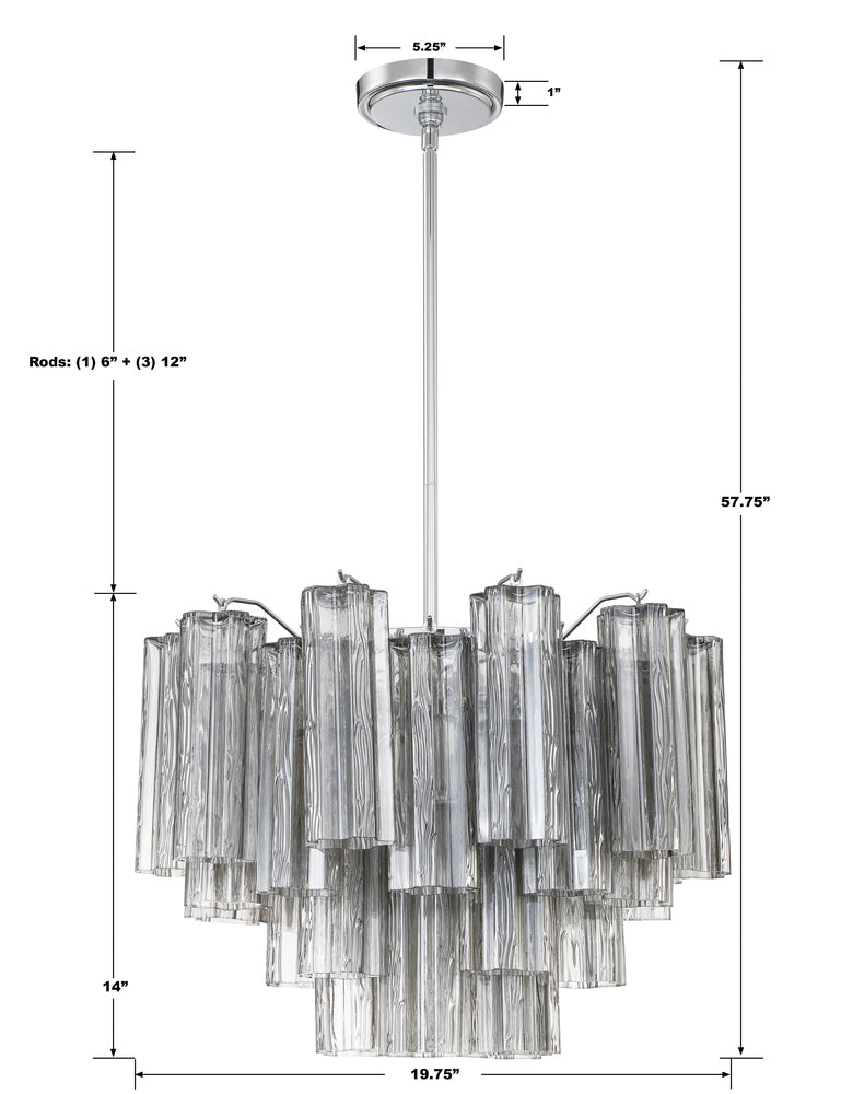 Crystorama ADDIS ADD-306-CH-SM Chandelier Modern - Polished Chrome