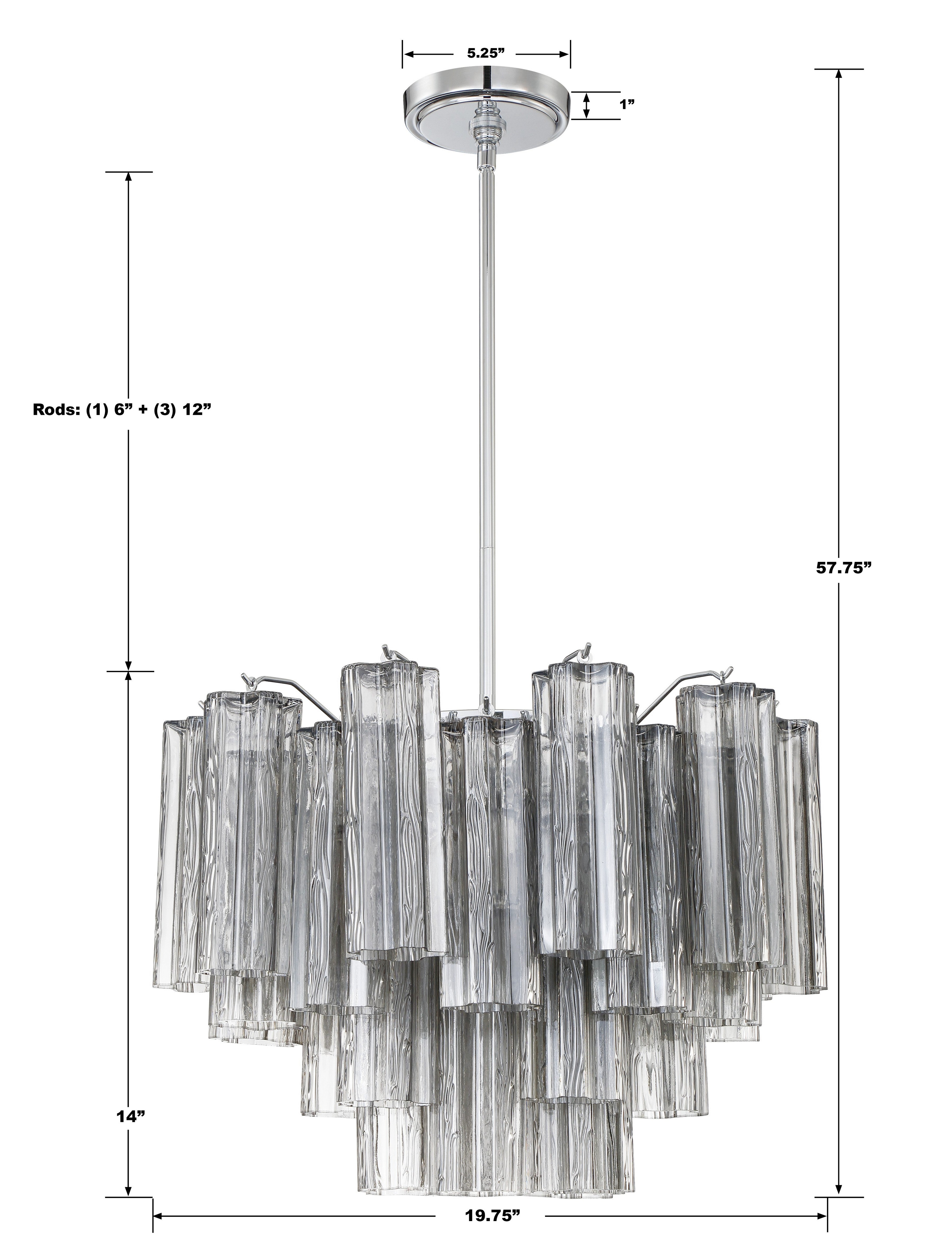 Crystorama Addis ADD-306-CH-SM – 19.75 Inch – 6 Light – Chandelier – Polished Chrome – Dry Rated