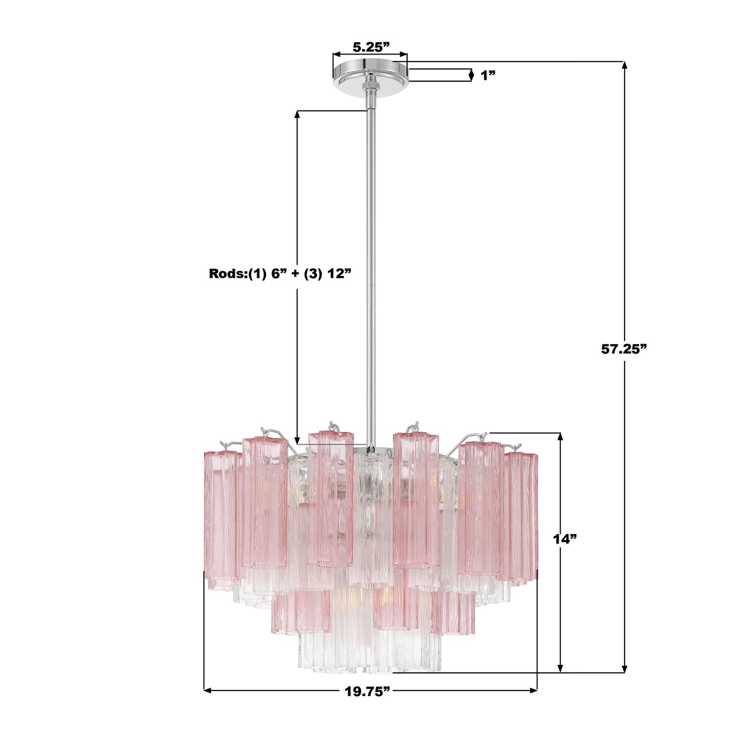 Crystorama Addis ADD-306-CH-SP – 19.75 Inch – 6 Light – Chandelier – Polished Chrome – Dry Rated