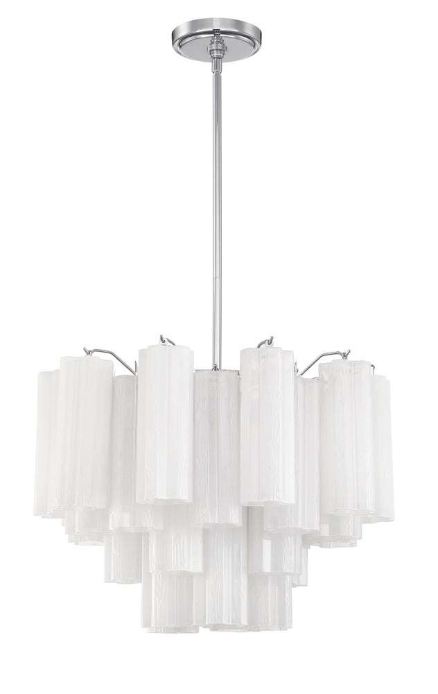 Crystorama ADDIS ADD-306-CH-WH Chandelier Modern - Polished Chrome