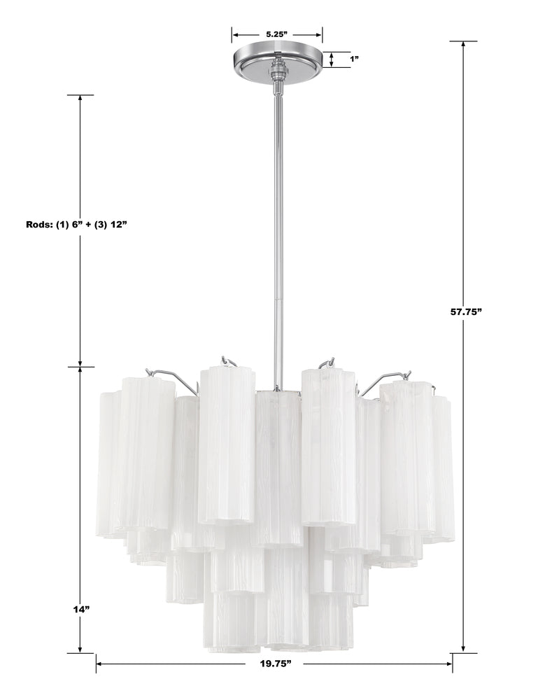 Crystorama ADDIS ADD-306-CH-WH Chandelier Modern - Polished Chrome