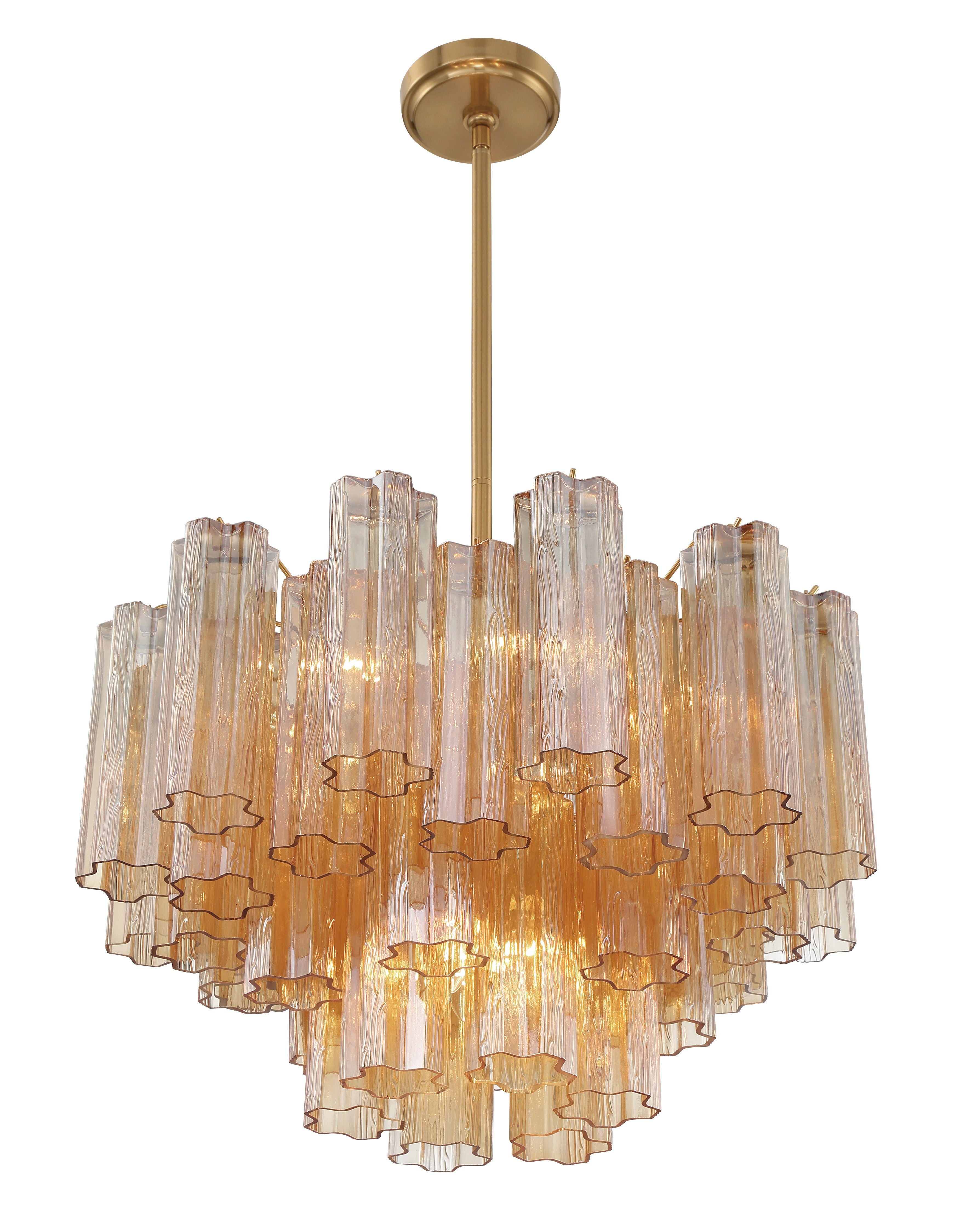 Crystorama Addis ADD-308-AG-AM – 22 Inch – 9 Light – Chandelier – Aged Brass – Dry Rated