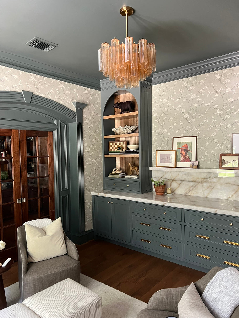 Crystorama 308-AG-AM Addis 9 Light Chandelier, UL Dry Rated, Aged Brass