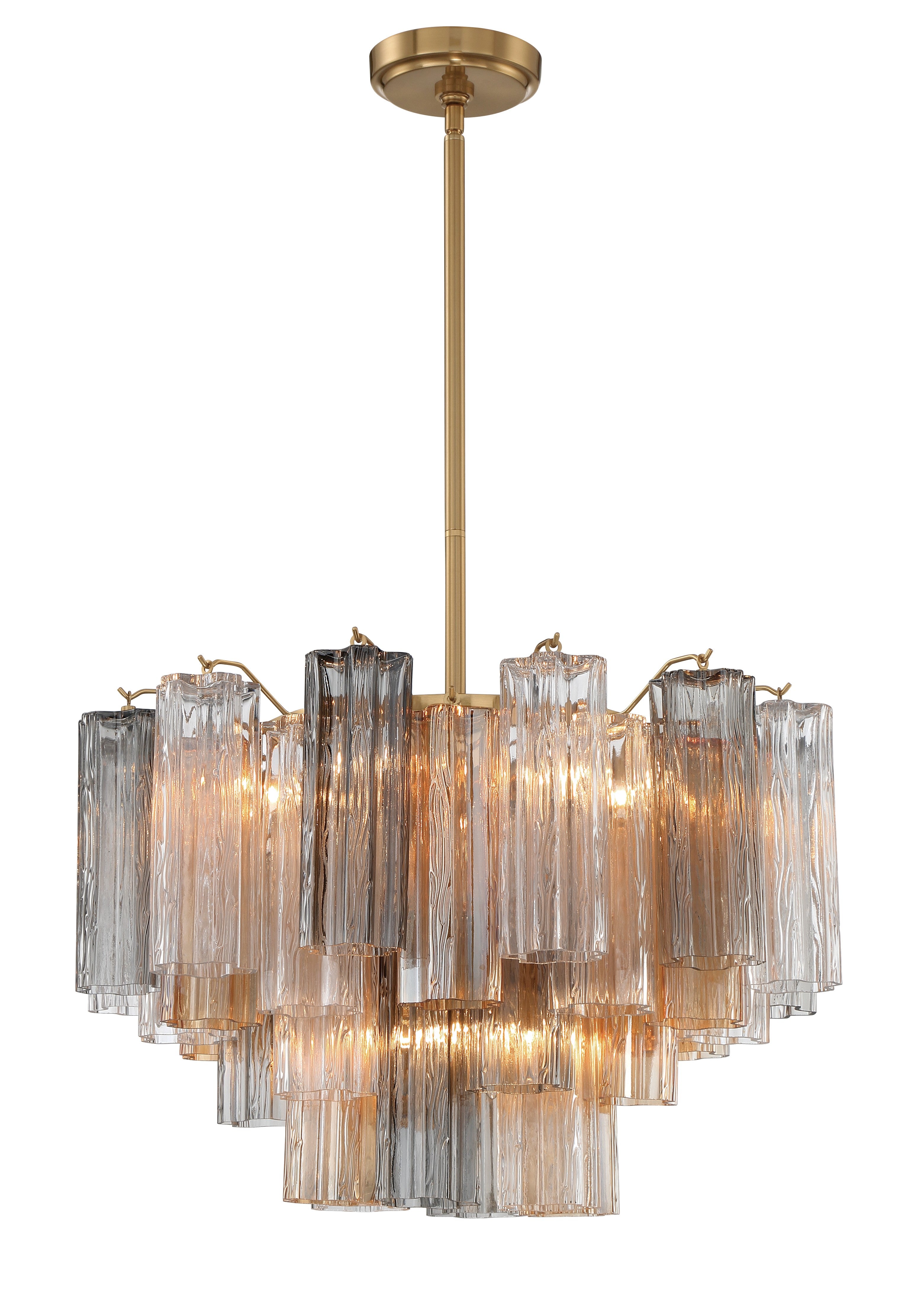 Crystorama Addis ADD-308-AG-AU – 22 Inch – 9 Light – Chandelier – Aged Brass – Dry Rated