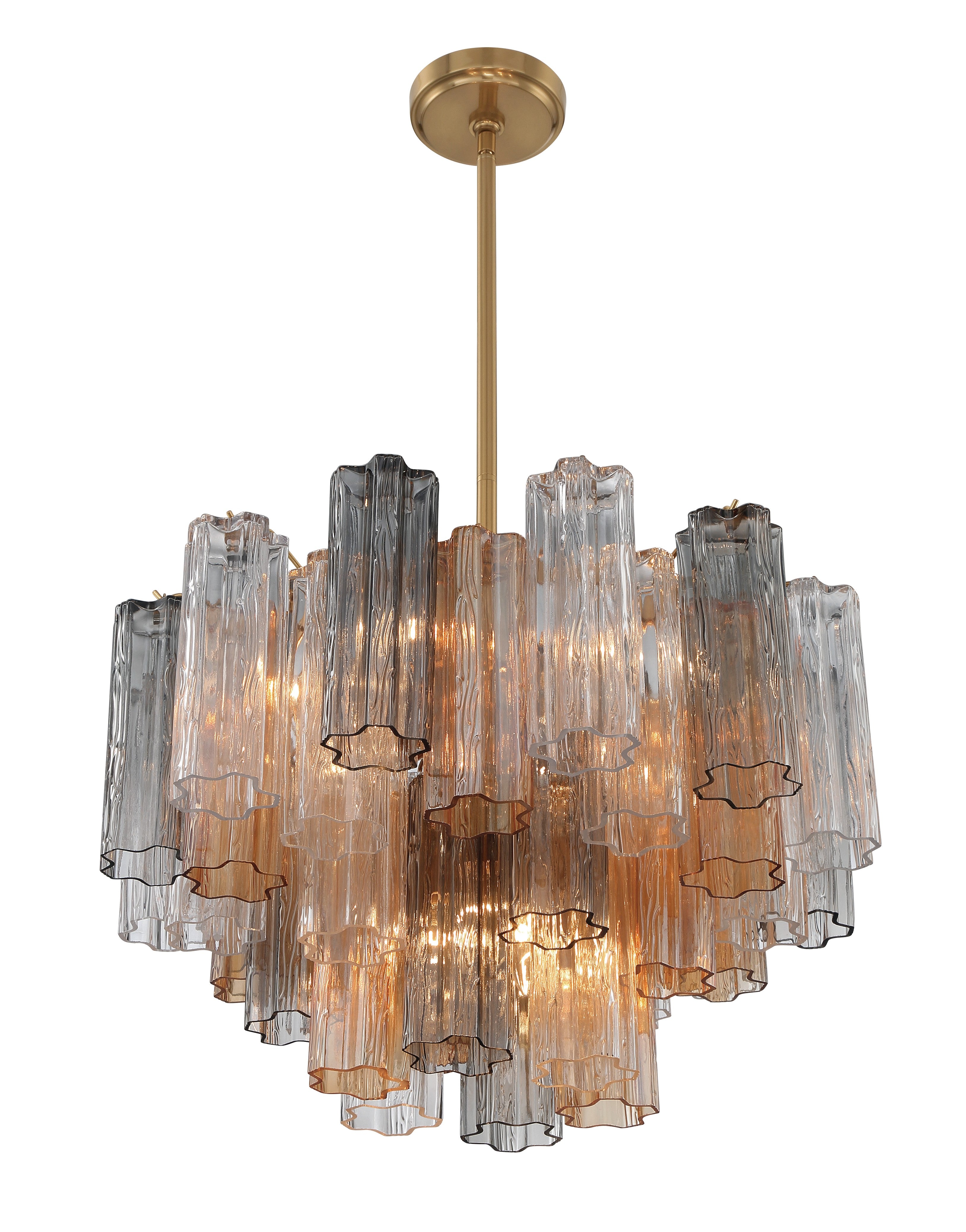 Crystorama Addis ADD-308-AG-AU – 22 Inch – 9 Light – Chandelier – Aged Brass – Dry Rated