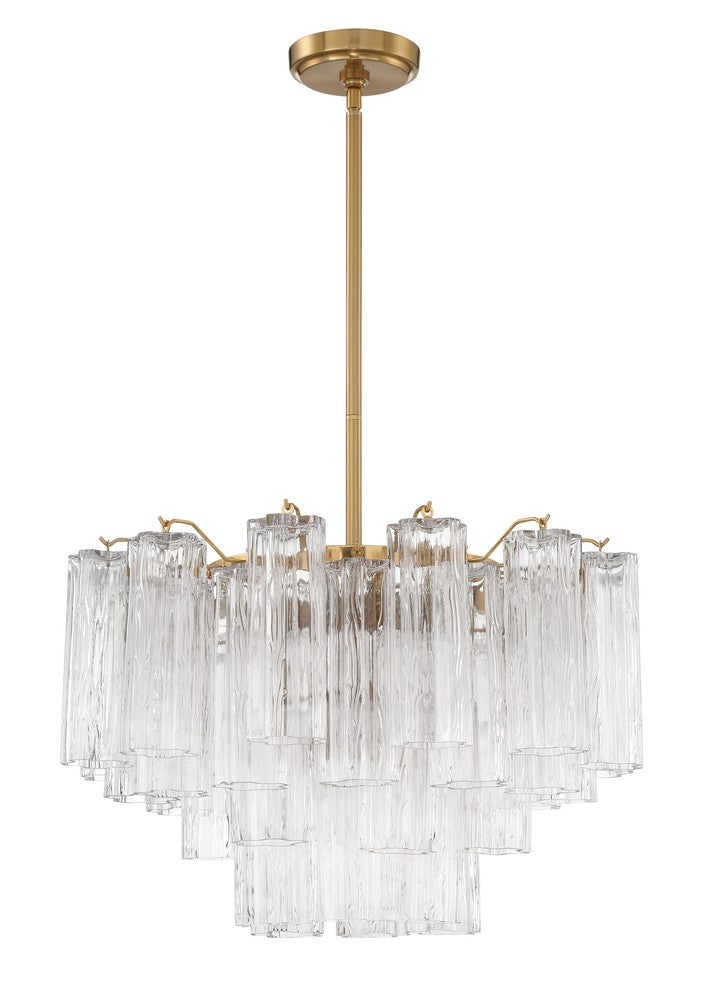 Crystorama ADDIS ADD-308-AG-CL Chandelier Modern - Aged Brass