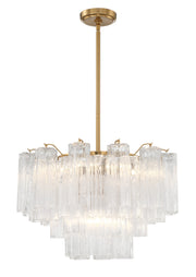 Crystorama Addis ADD-308-AG-CL – 22 Inch – 9 Light – Chandelier – Aged Brass – Dry Rated