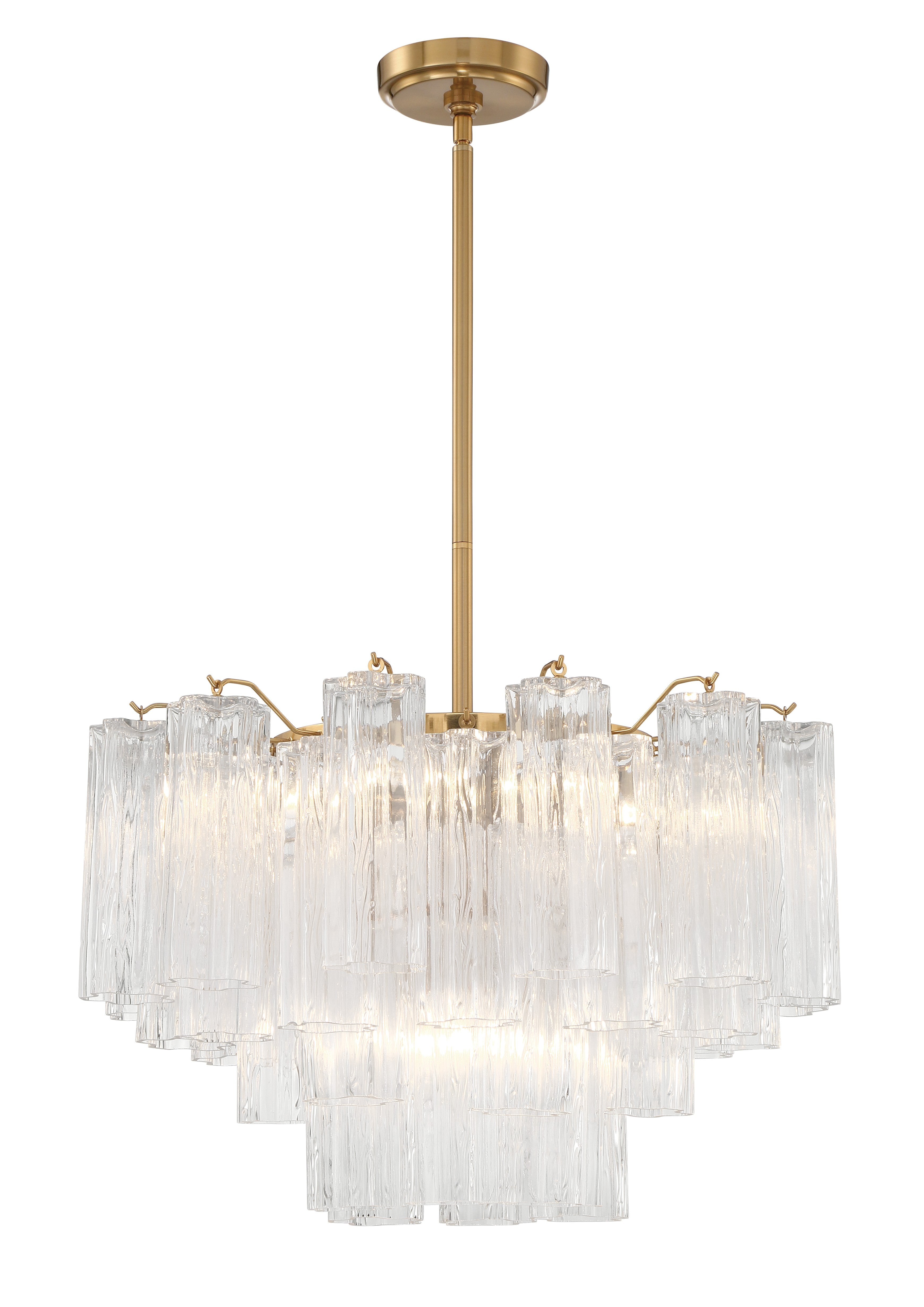 Crystorama Addis ADD-308-AG-CL – 22 Inch – 9 Light – Chandelier – Aged Brass – Dry Rated