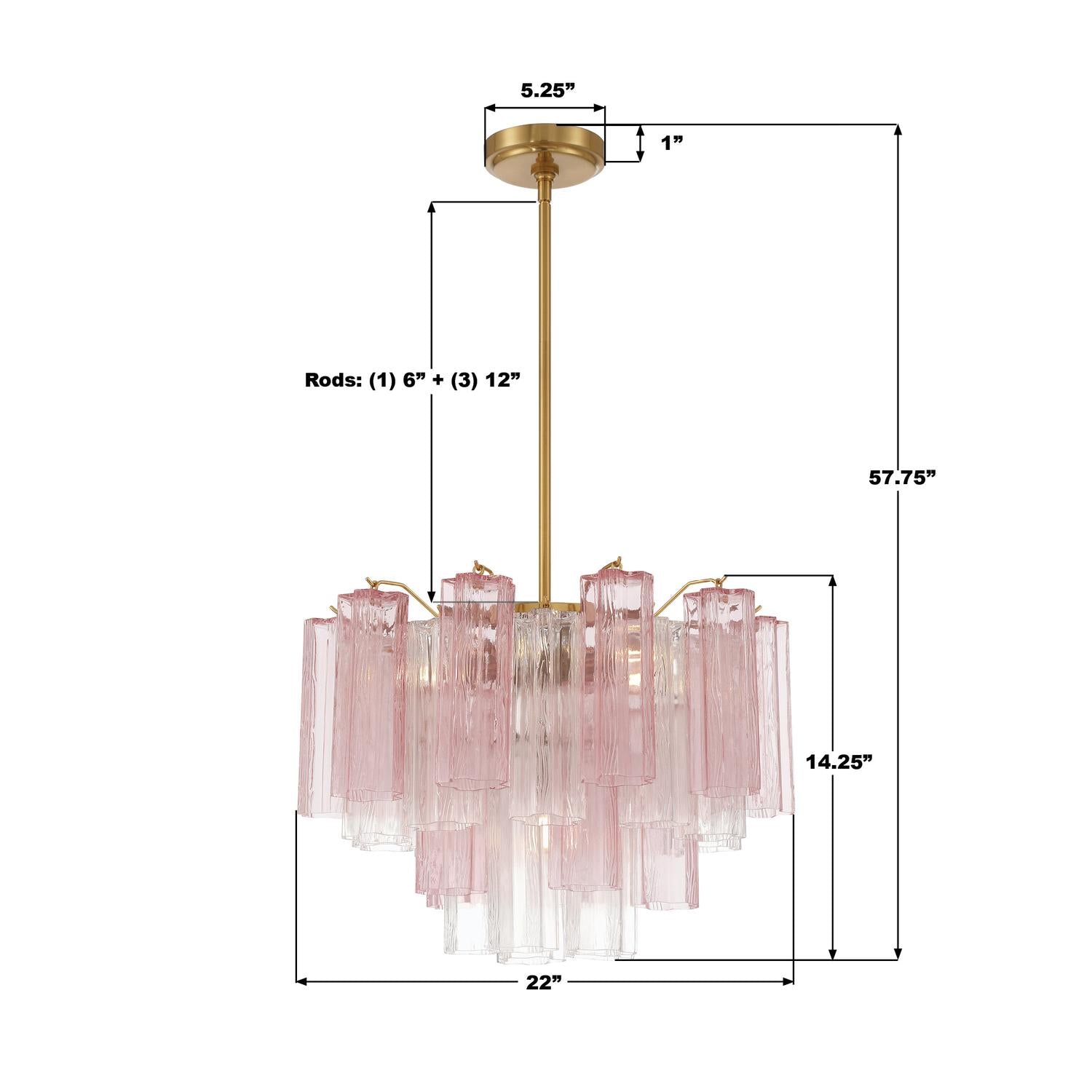 Crystorama Addis ADD-308-AG-SP – 22 Inch – 9 Light – Chandelier – Aged Brass – Dry Rated